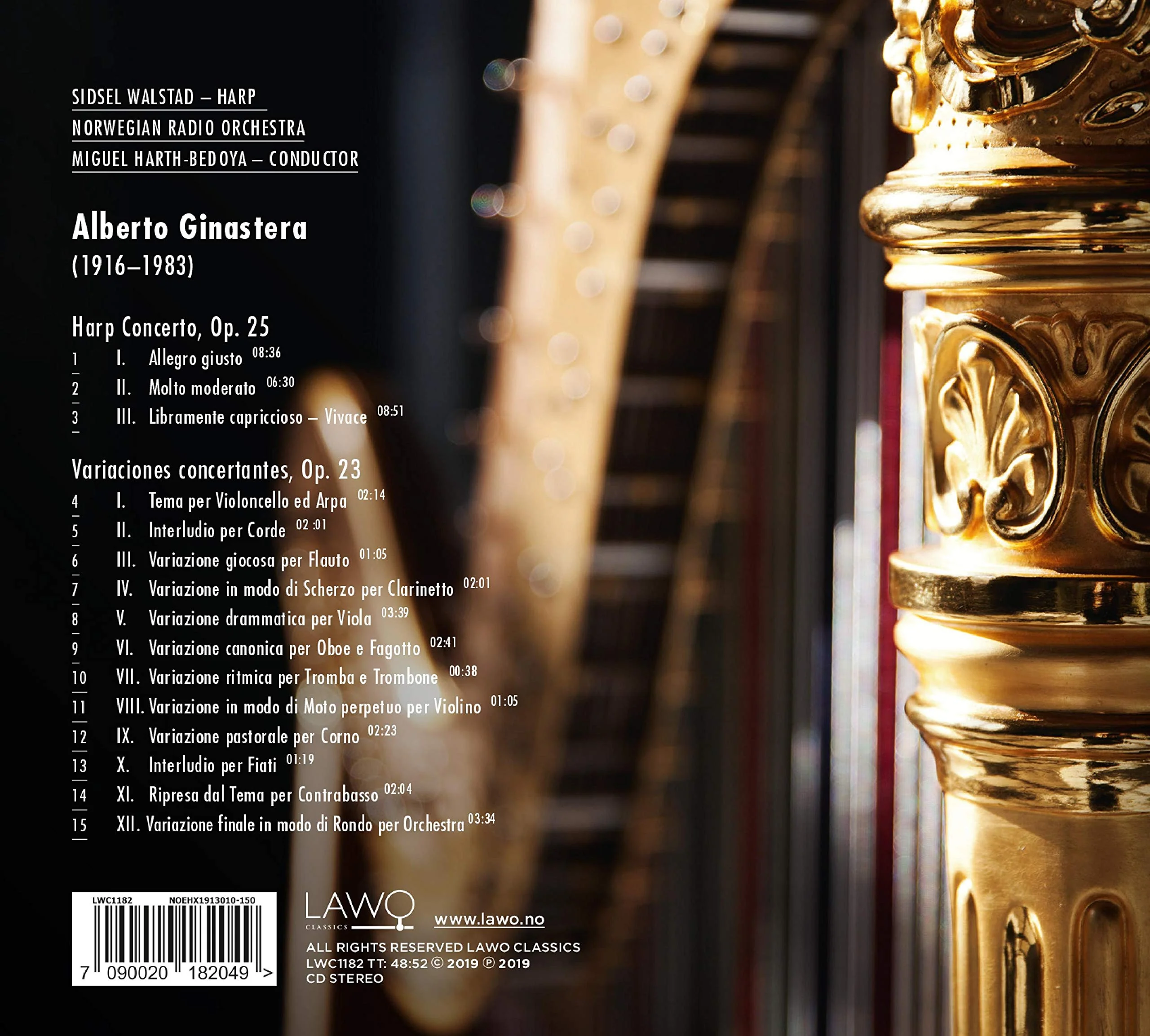Ginastera: Harp Concerto, Variaciones concertantes / Walstad, Harth-Bedoya, Norwegian Radio Orchestra - Image 2