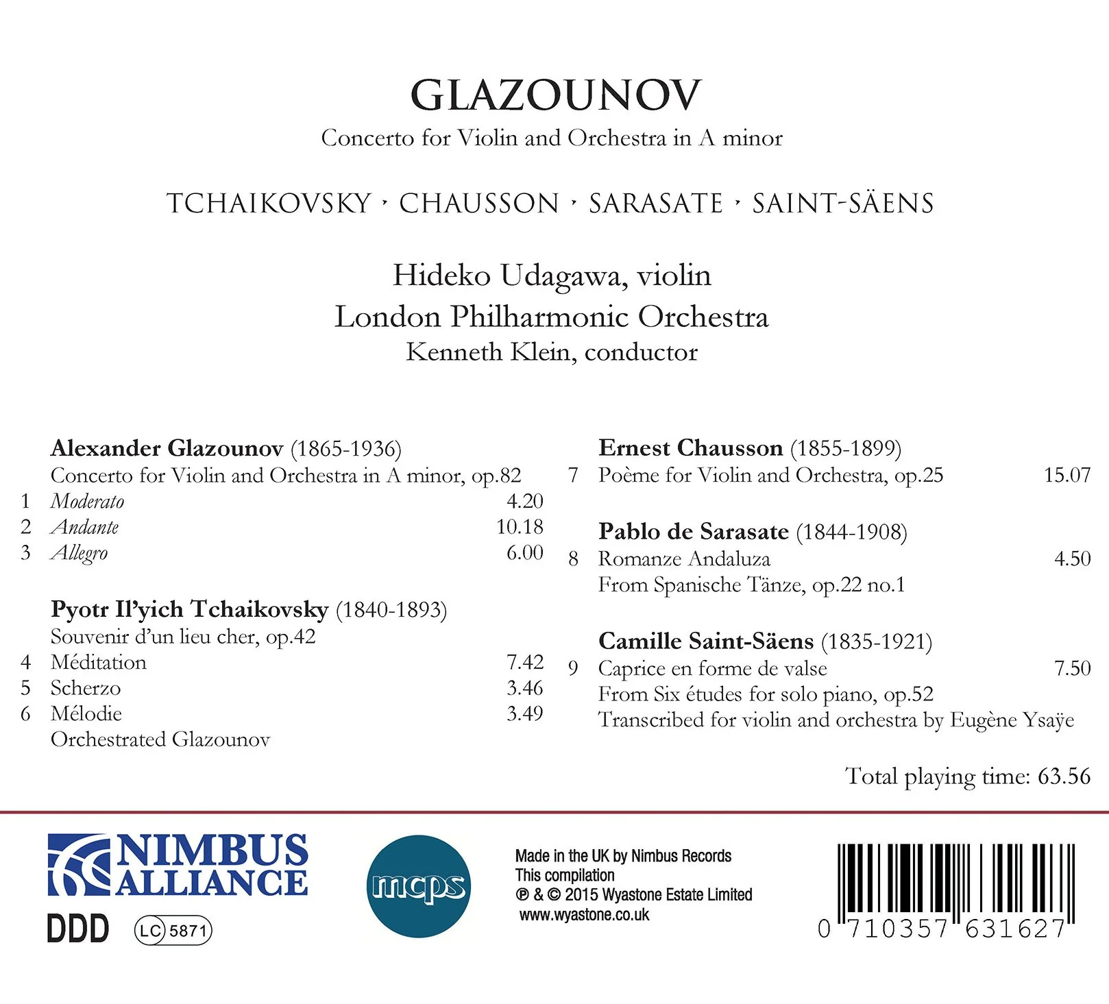 Glazunov: Concerto For Violin And Orchestra In A Minor - Image 2