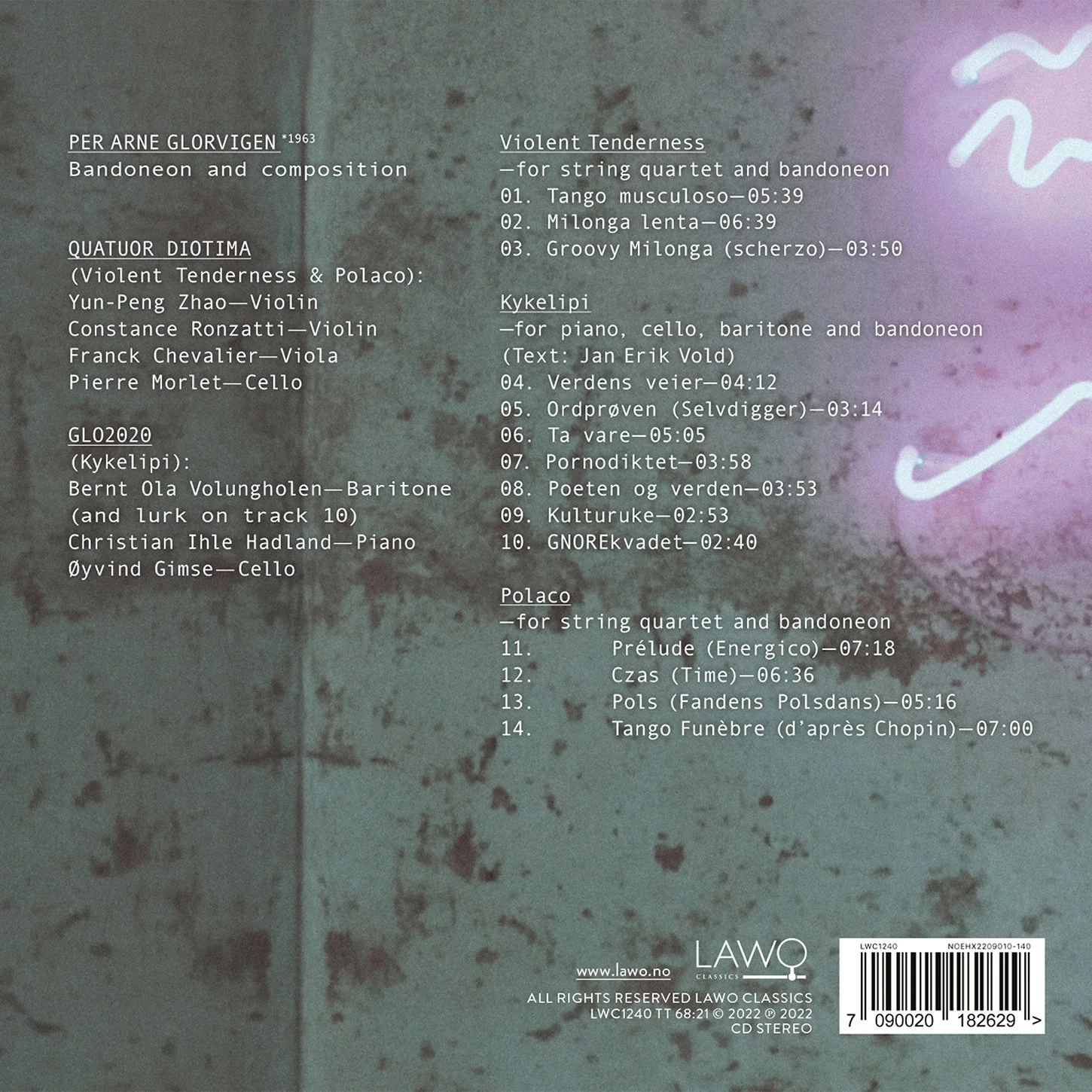 Glorvigen: Violent Tenderness; Kykelipi; Polaco / Glorvigen, Quatuor Diotima - Image 2
