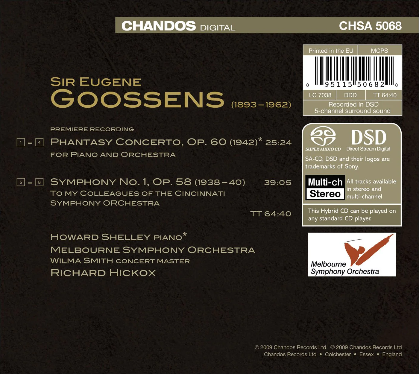 Goossens: Phantasy Concerto, Symphony No 1 / Hickox - Image 2