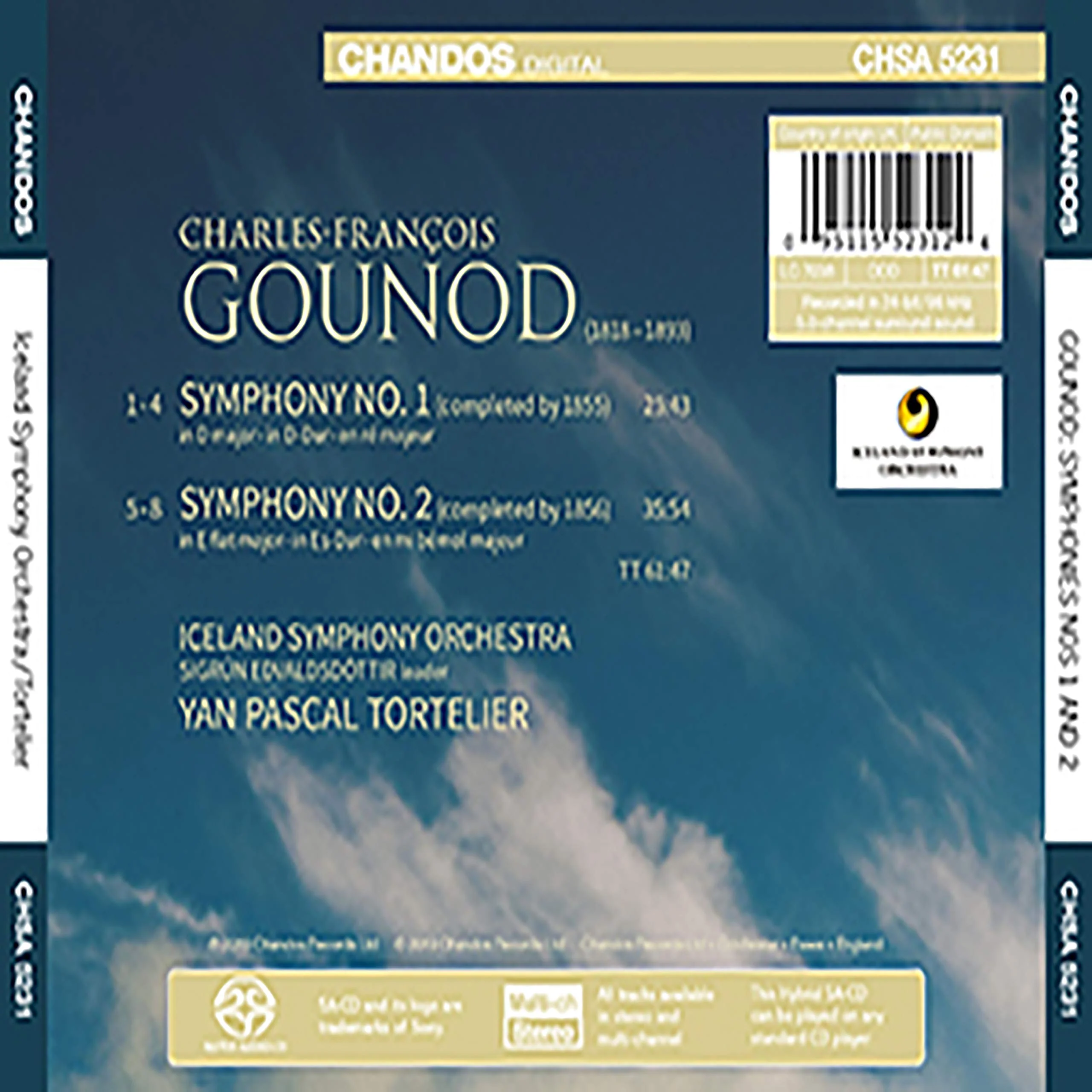 Gounod: Symphonies Nos. 1 & 2 / Tortelier, Iceland Symphony - Image 2
