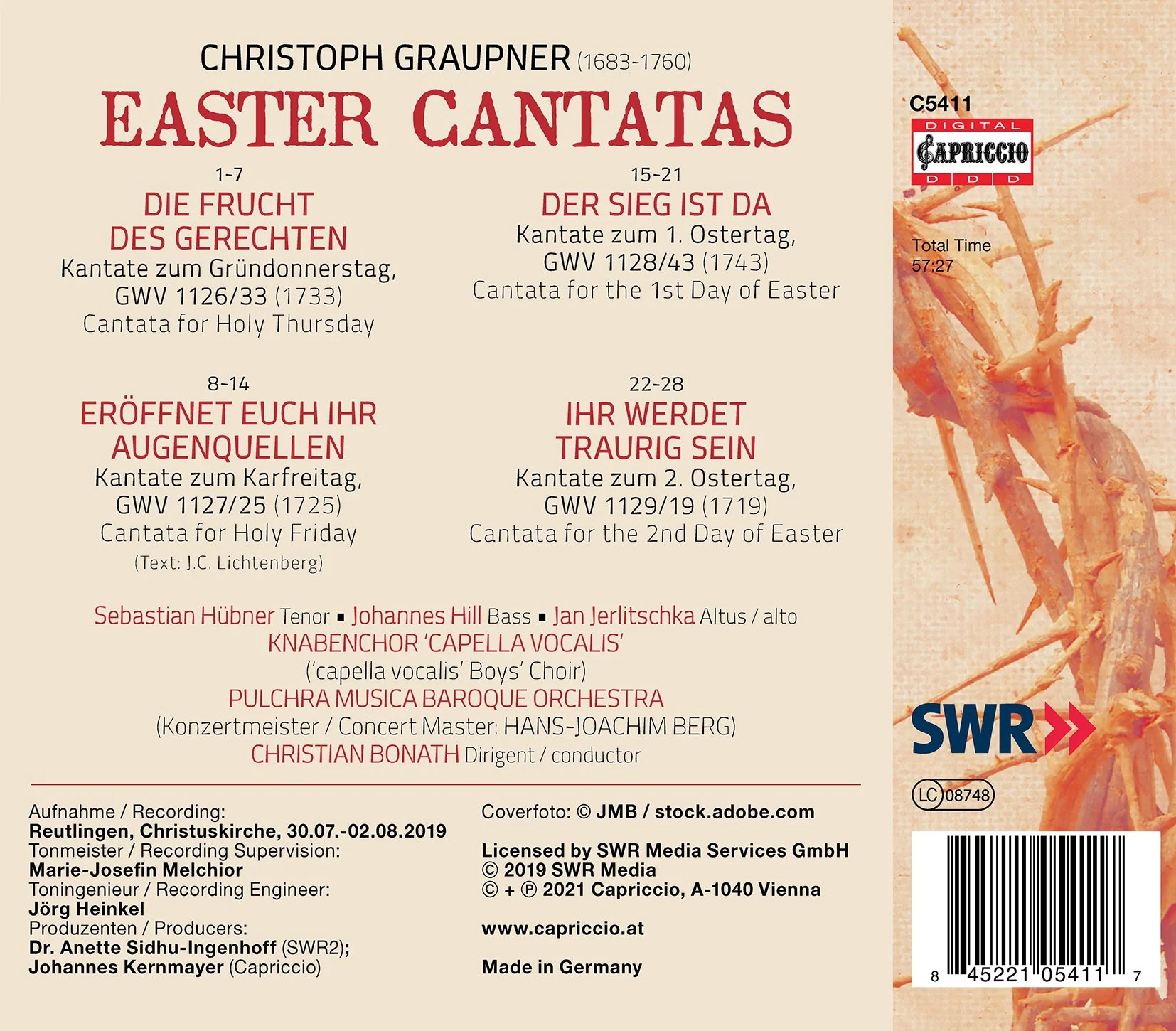Graupner: Easter Cantatas / Bonath, Pulchra Musica Baroque Orchestra - Image 2