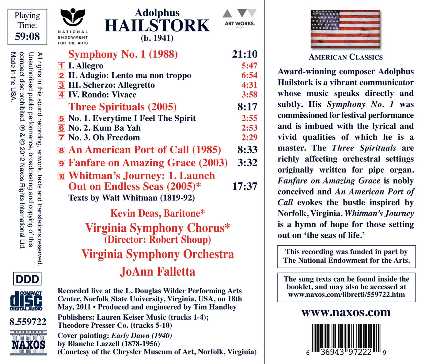 Hailstork: An American Port Of Call / Falletta, Virginia Symphony - Image 2
