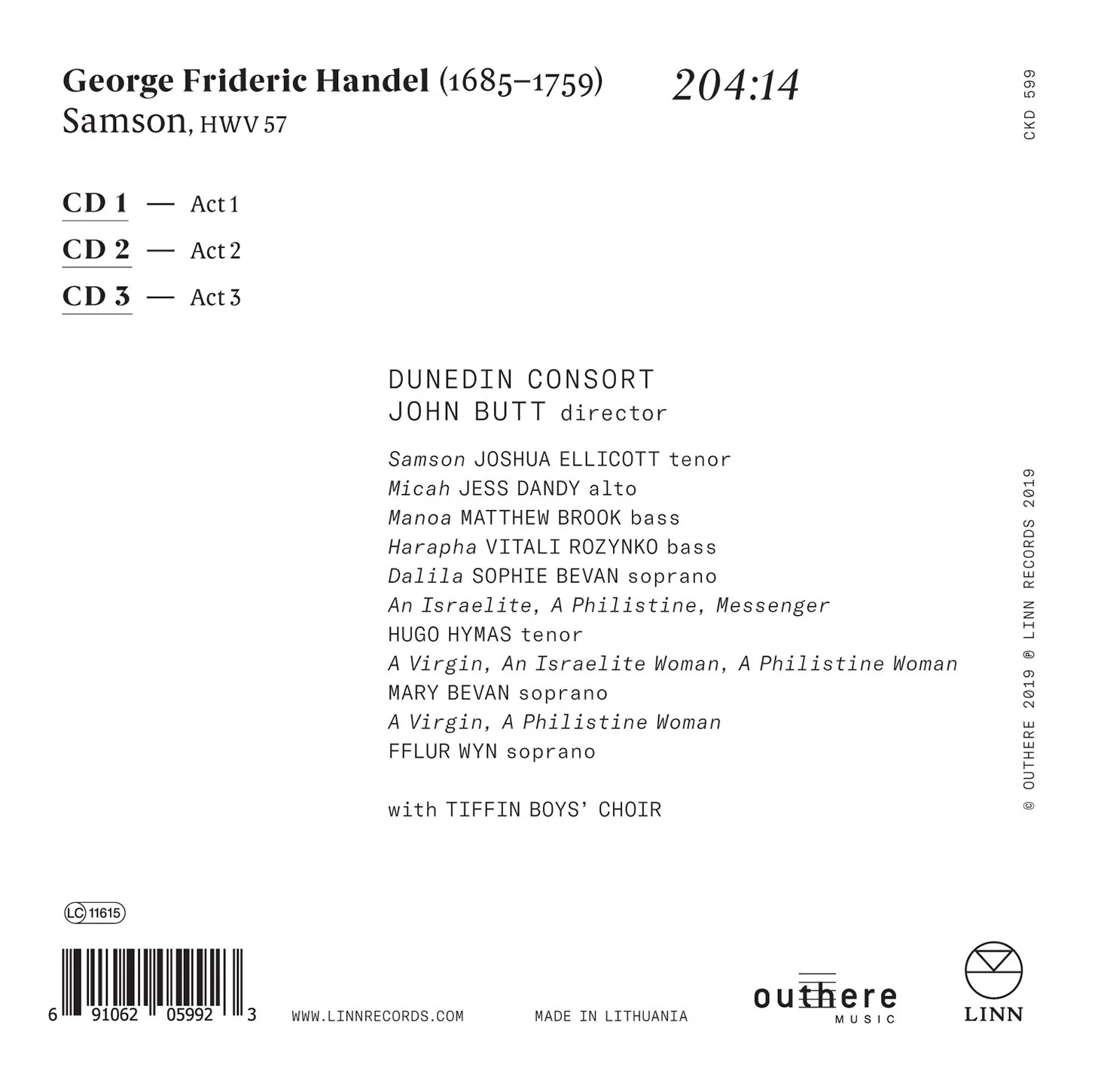 Handel: Samson / Butt, Dunedin Consort - Image 2