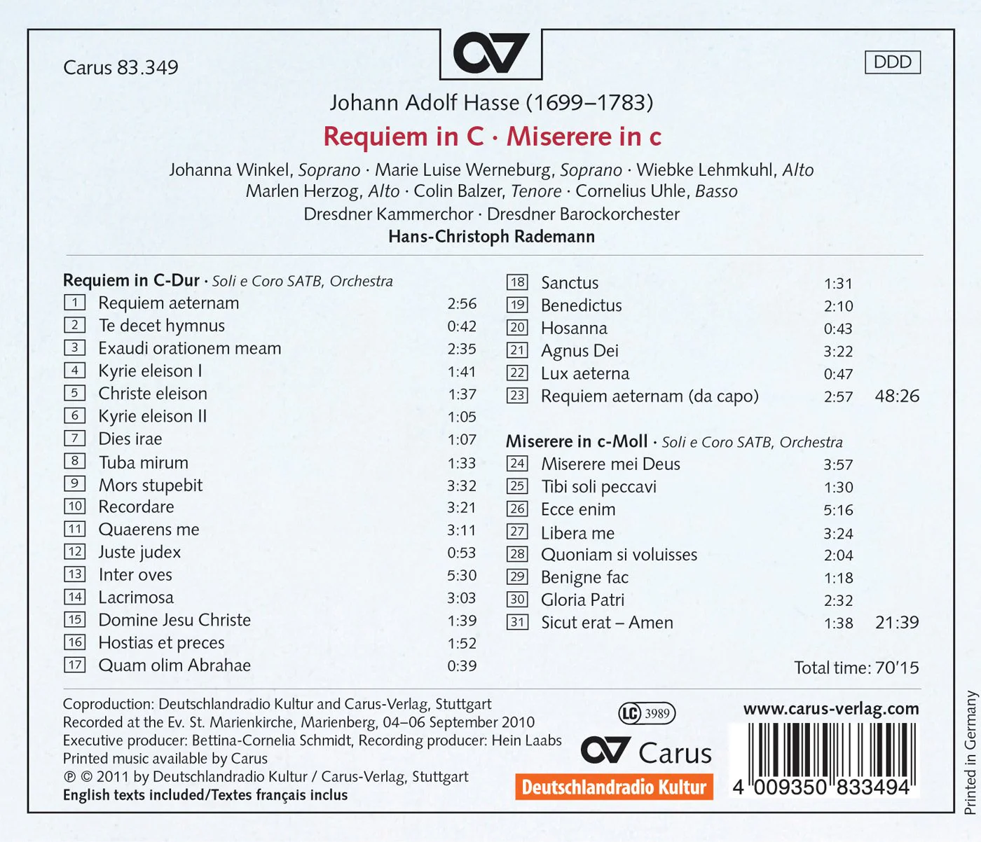 Hasse: Requiem in C - Image 2