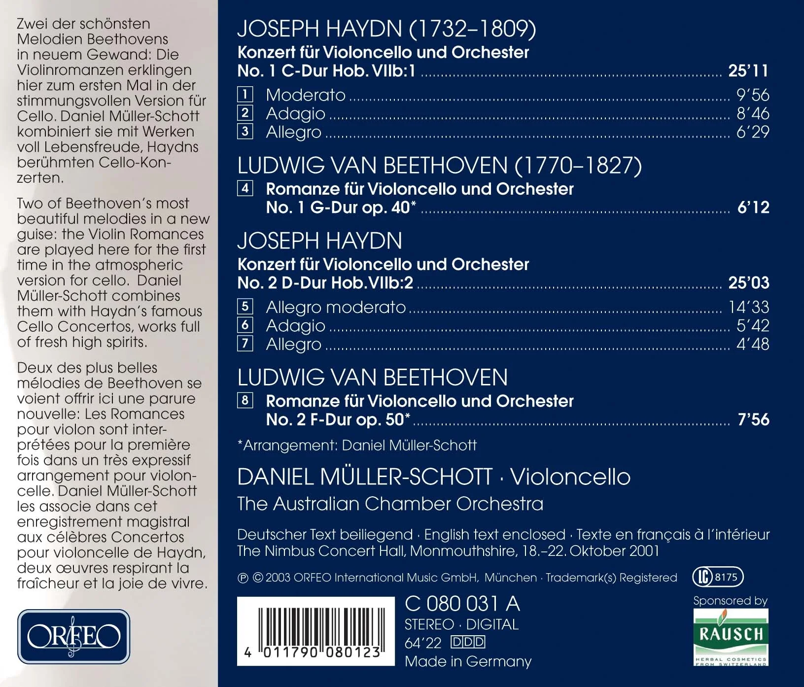 Haydn: Cello Concertos; Beethoven: Romances / Müller-Schott - Image 2