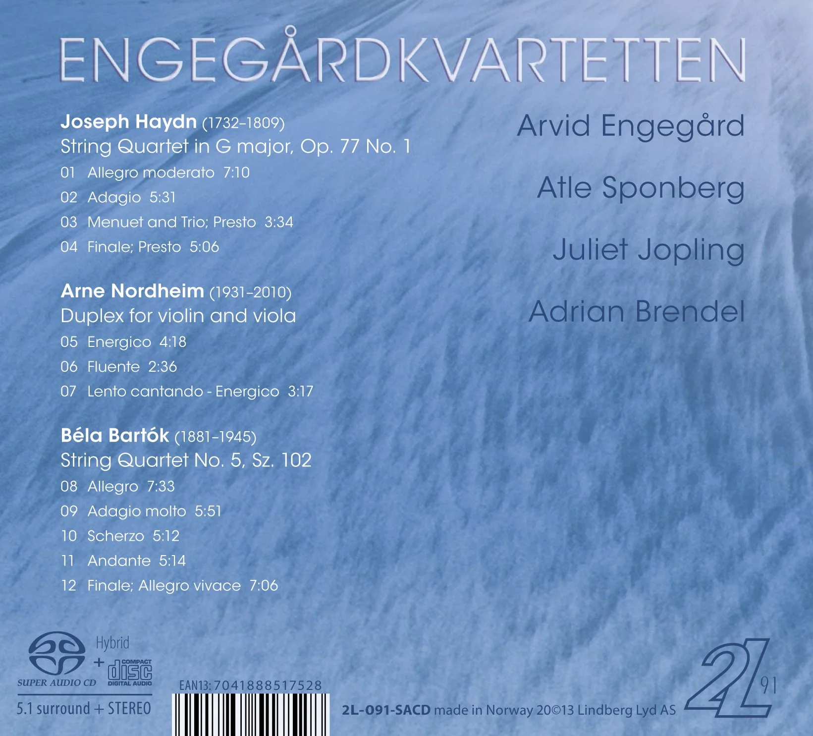 Haydn, Nordheim, Bartok: String Quartets / Engegardkvartetten - Image 2