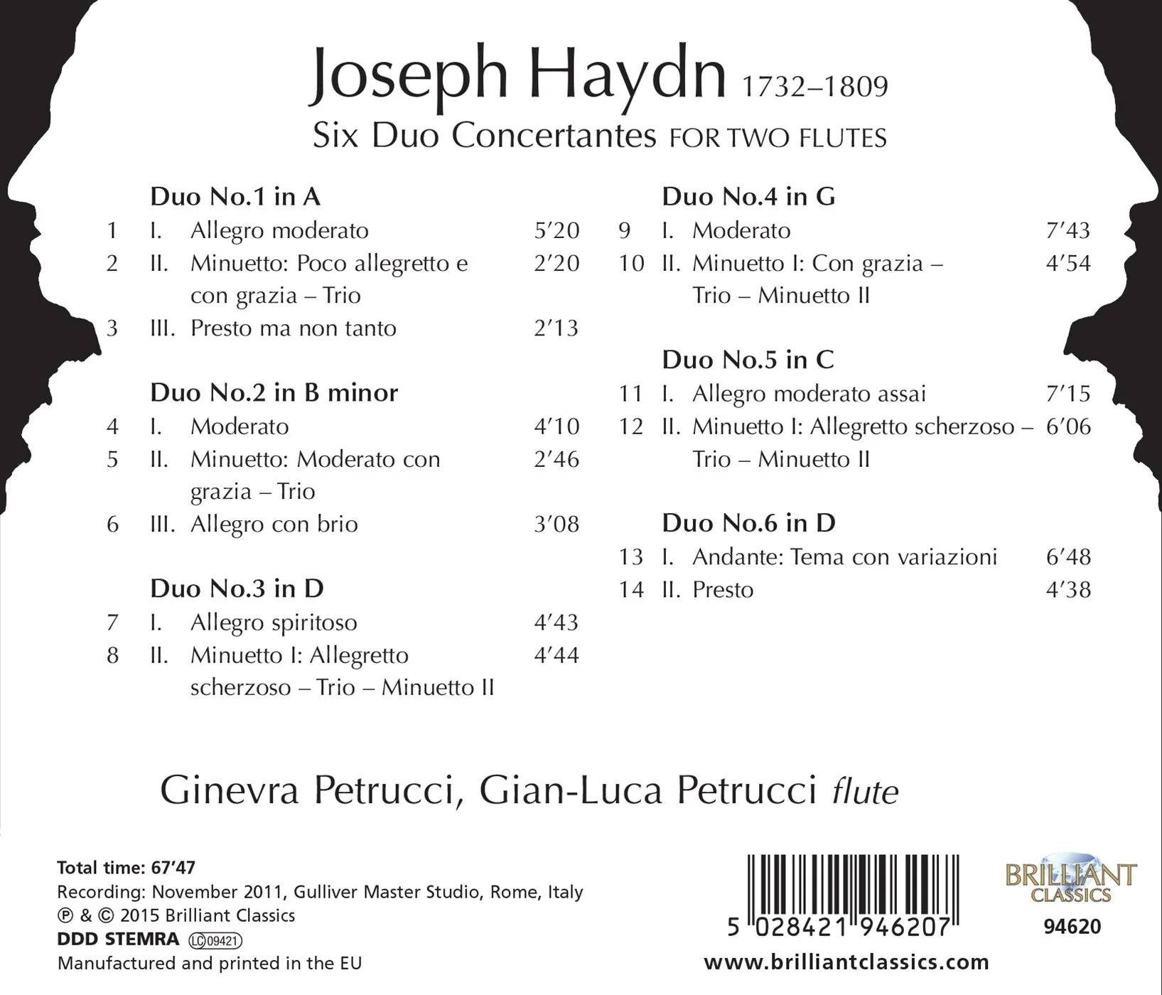 Haydn: Six Duo Concertantes For Two Flutes - Image 2