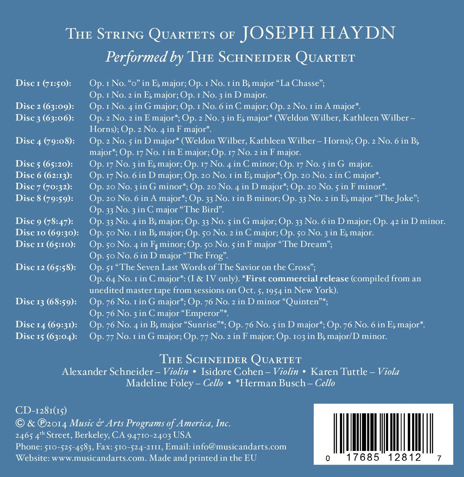 Haydn: String Quartets / Schneider Quartet - Image 2