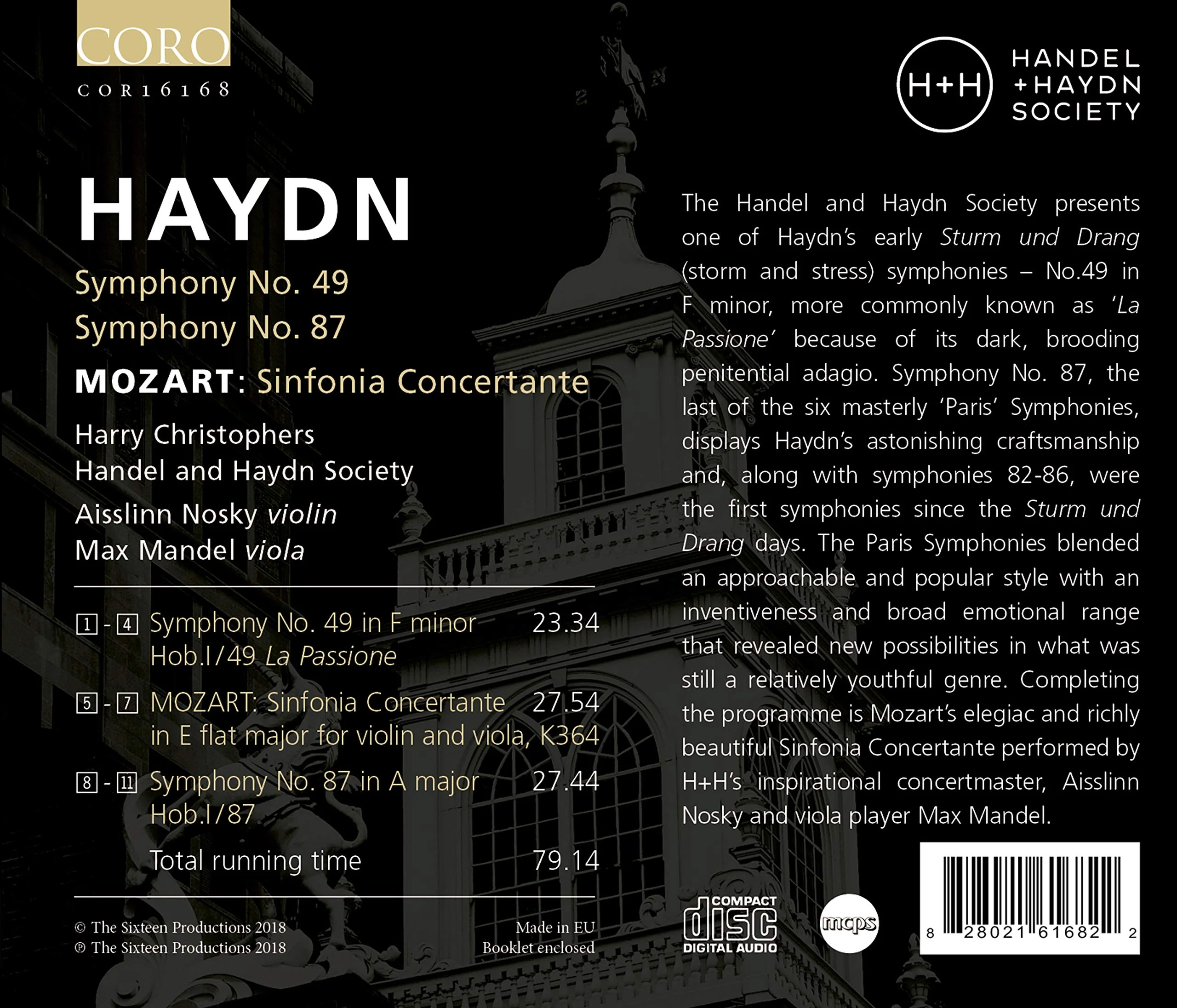 Haydn: Symphonies Nos. 49 & 87 - Mozart: Sinfonia Concertante / Christophers, Handel and Haydn Society - Image 2