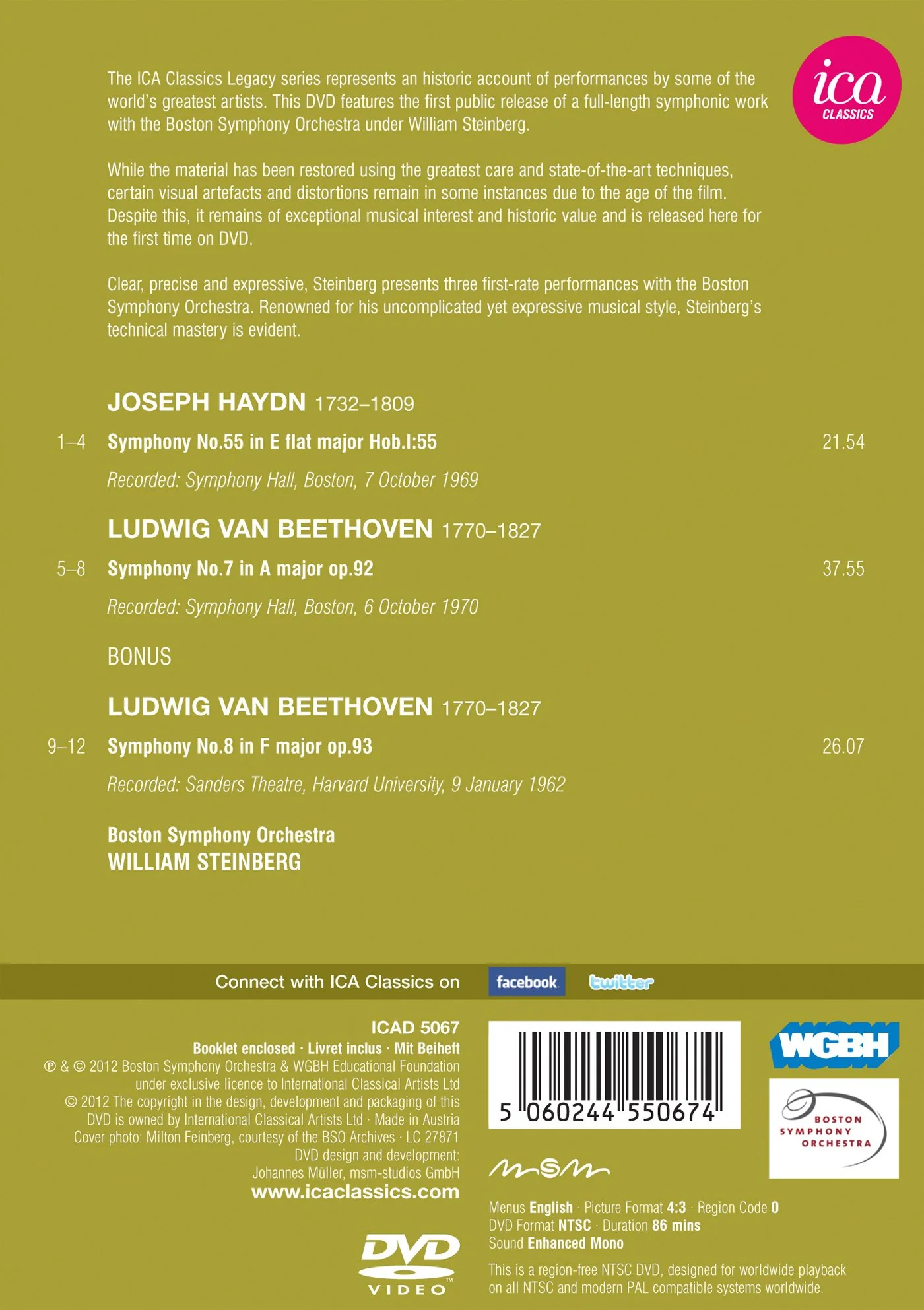 Haydn: Symphony No. 55 - Beethoven: Symphonies Nos. 7 & 8 - Image 2