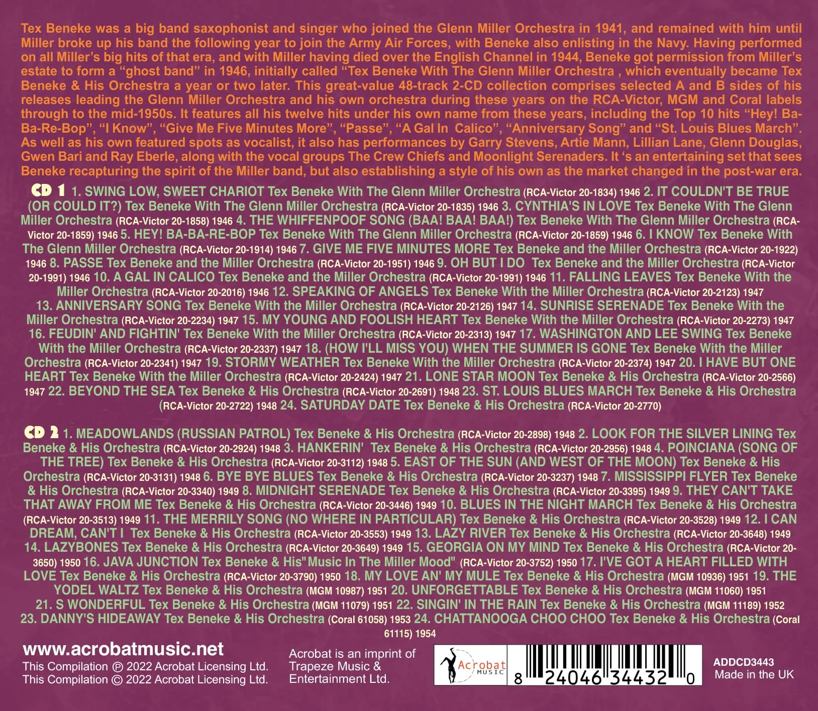 HEY BA-BA-RE-BOP - THE SINGLES COLLECTION 1946-54 - Image 2