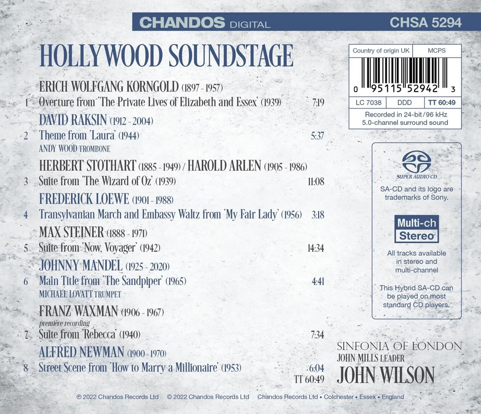 Hollywood Soundstage / Wilson, Sinfonia of London - Image 2