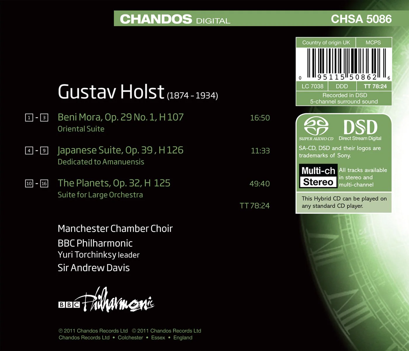 Holst: Orchestral Works Vol. 2 / Davis, BBC Philharmonic - Image 2