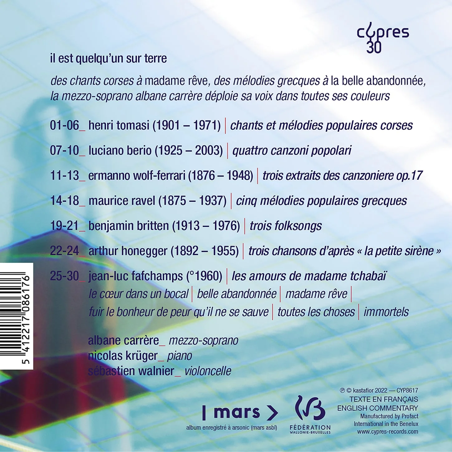 Ravel, Britten, Fafhamps et al.: Il est quelqu'un sur terre / Carrère, Krüger, Walnier - Image 2