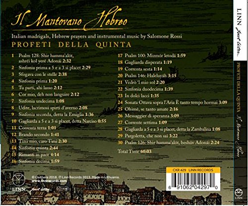 Il Mantovano Hebreo: Italian Madrigals, Hebrew Prayers & Instrumental Music by Rossi / Profeti Della Quinta - Image 2