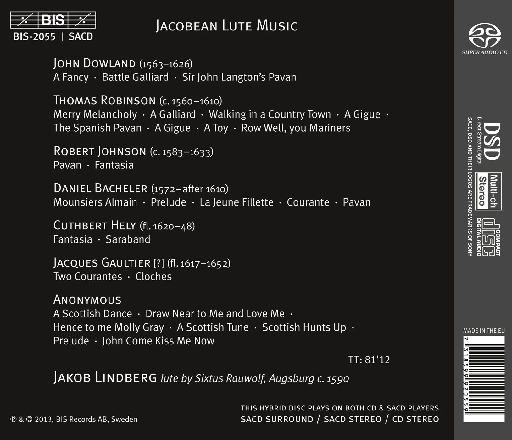 Jacobean Lute Music  / Jakob Lindberg - Image 2