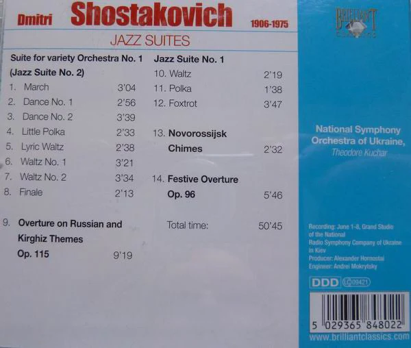 Shostakovich: Jazz Suites / Kuchar, Ukraine National Symphony - Image 2