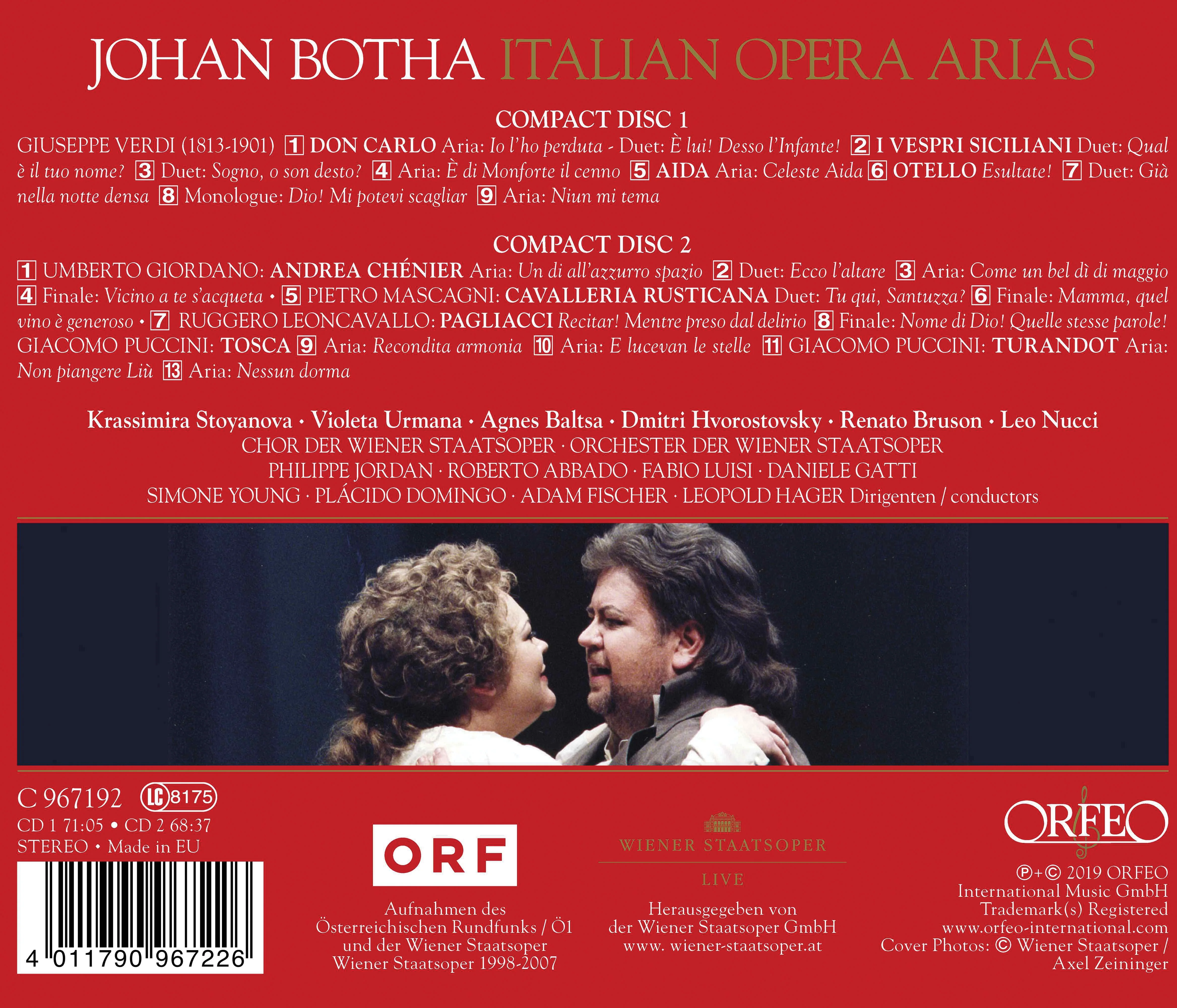 Johan Botha - Italian Opera Arias - Image 2