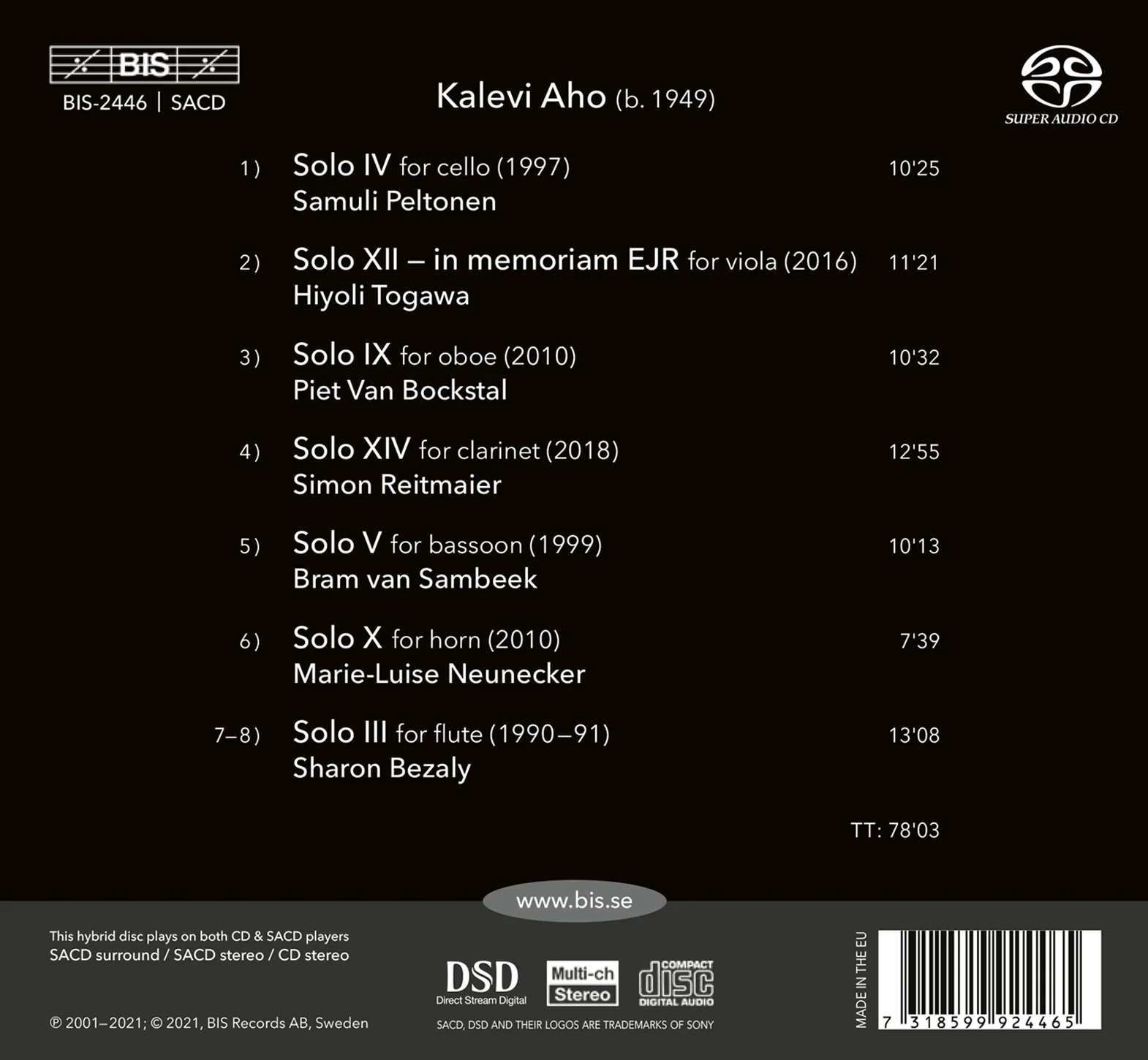 Kalevi Aho: Solo, Vol. 1 - Image 2