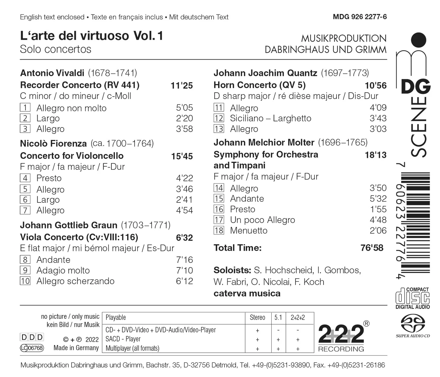 L‘arte del Virtuoso, Vol. 1 - Solo Concertos / Caterva Musica - Image 2