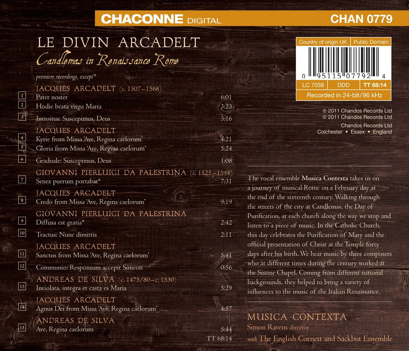 Le Divin Arcadelt: Candlemas In Renaissance Rome / Musica Contexta - Image 2