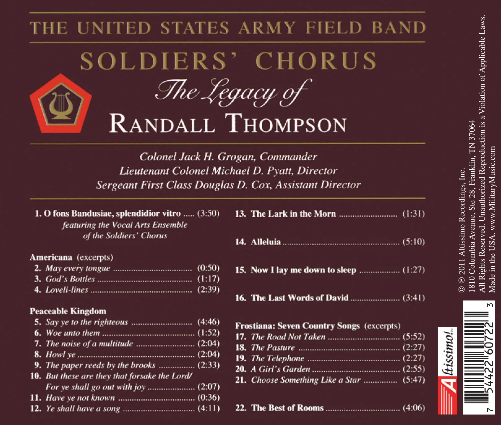 Legacy of Randall Thompson / US Army Field Band - Image 2