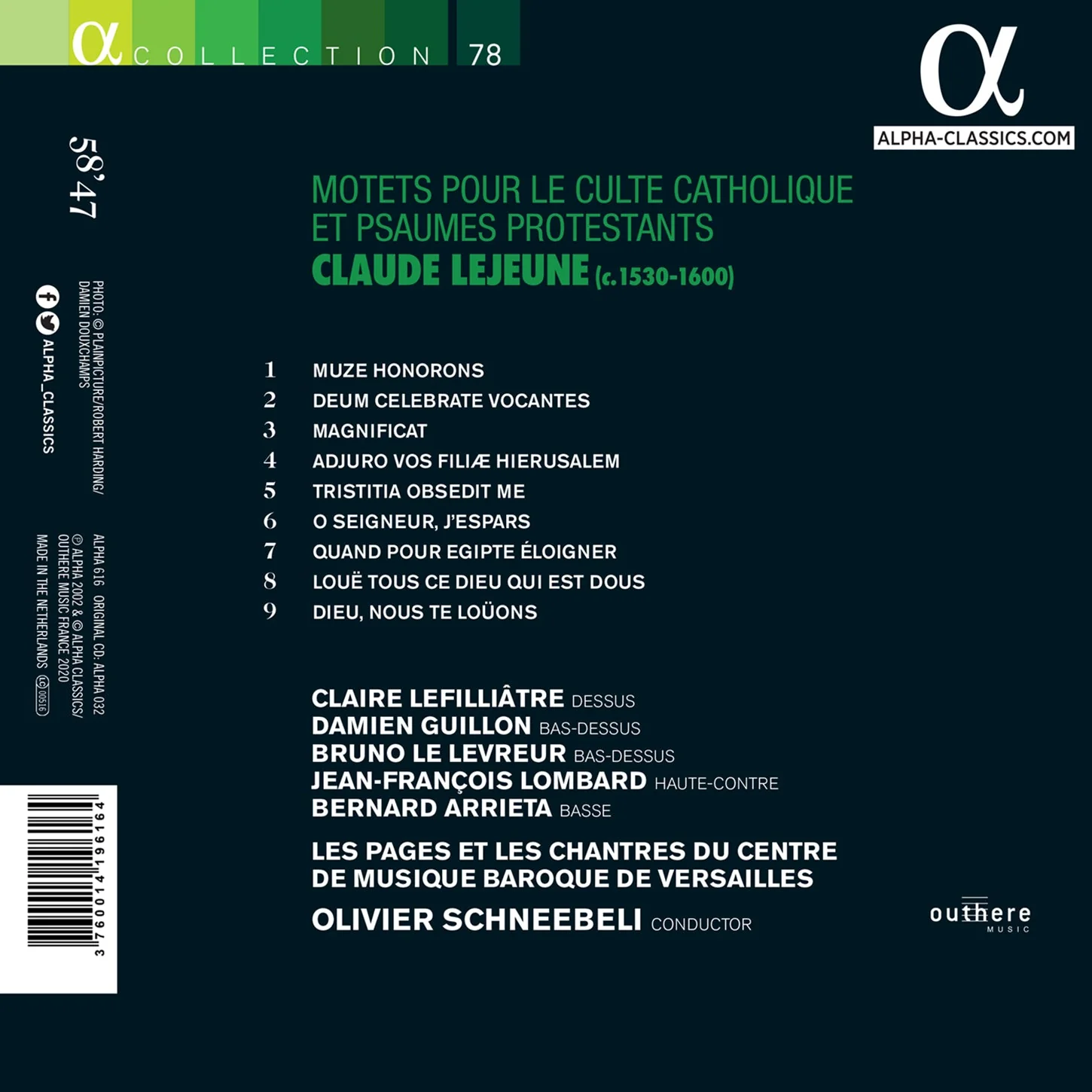 Le Jeune: Motets Pour le Culte Catholique / Schneebeli, Les Pages et Les Chantres of the Centre de Musique Baroque de Versailles - Image 2