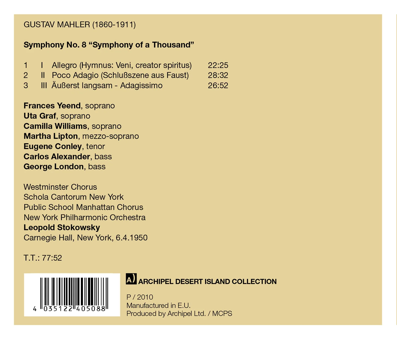 Leopold Stokowsky conducts Mahler Symphony No. 8 - Image 2