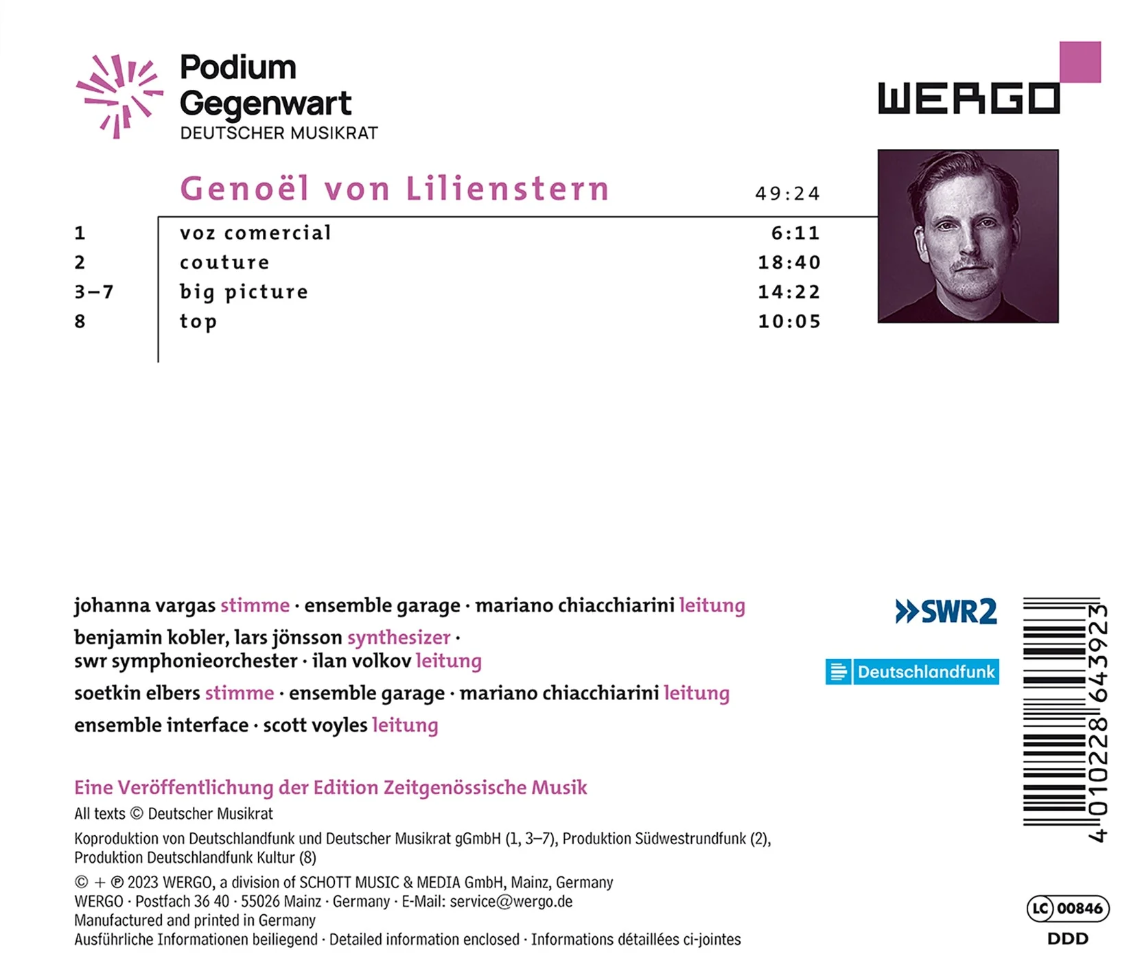 Lilienstern: Couture / Vargas, Elbers, Chiacchiarini, Volkov, SWR Symphony Orchestra - Image 2