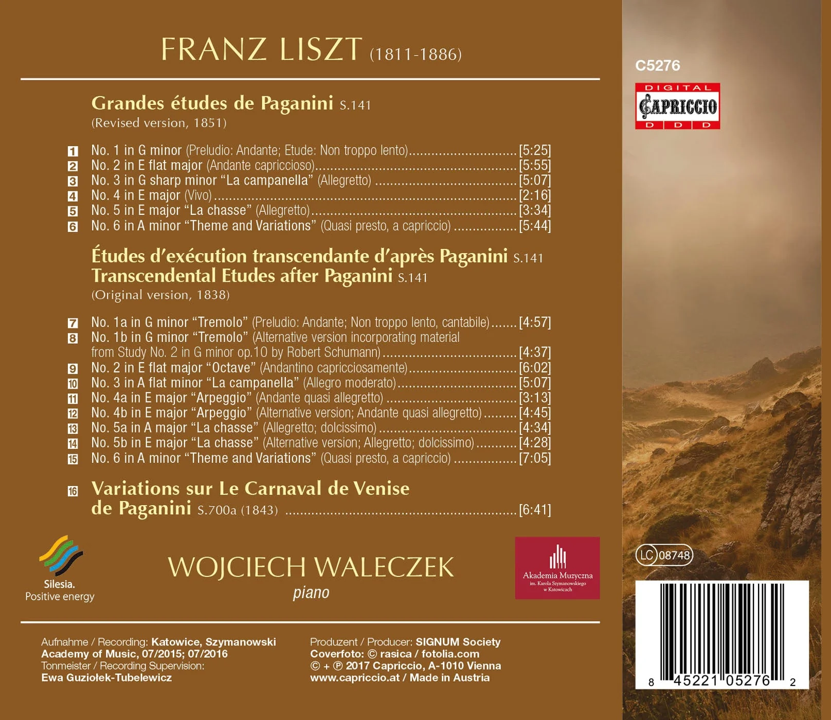 Liszt: Paganini & Transcendental Etudes / Waleczeka - Image 2