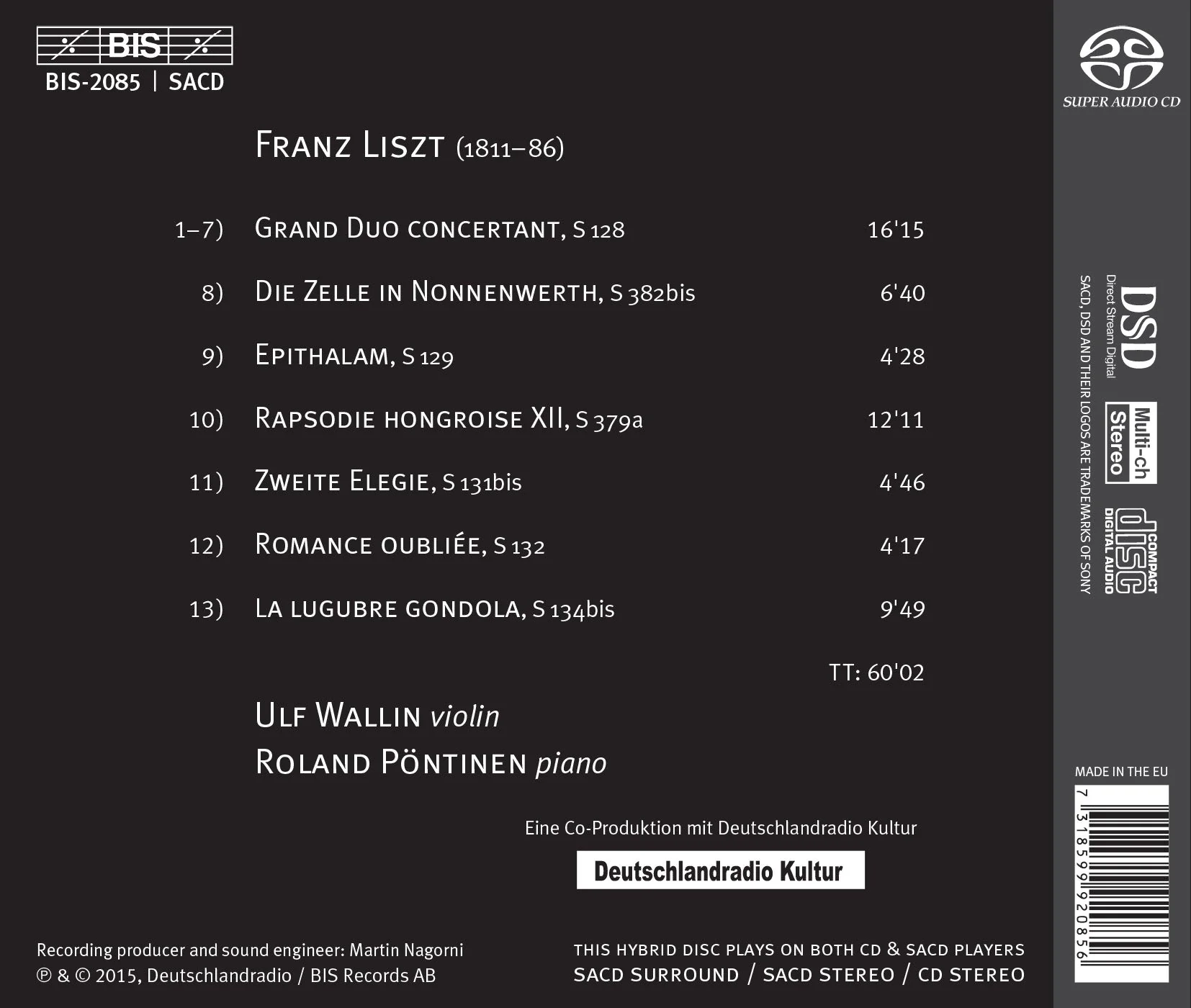 Liszt: Works For Violin & Piano - Image 2