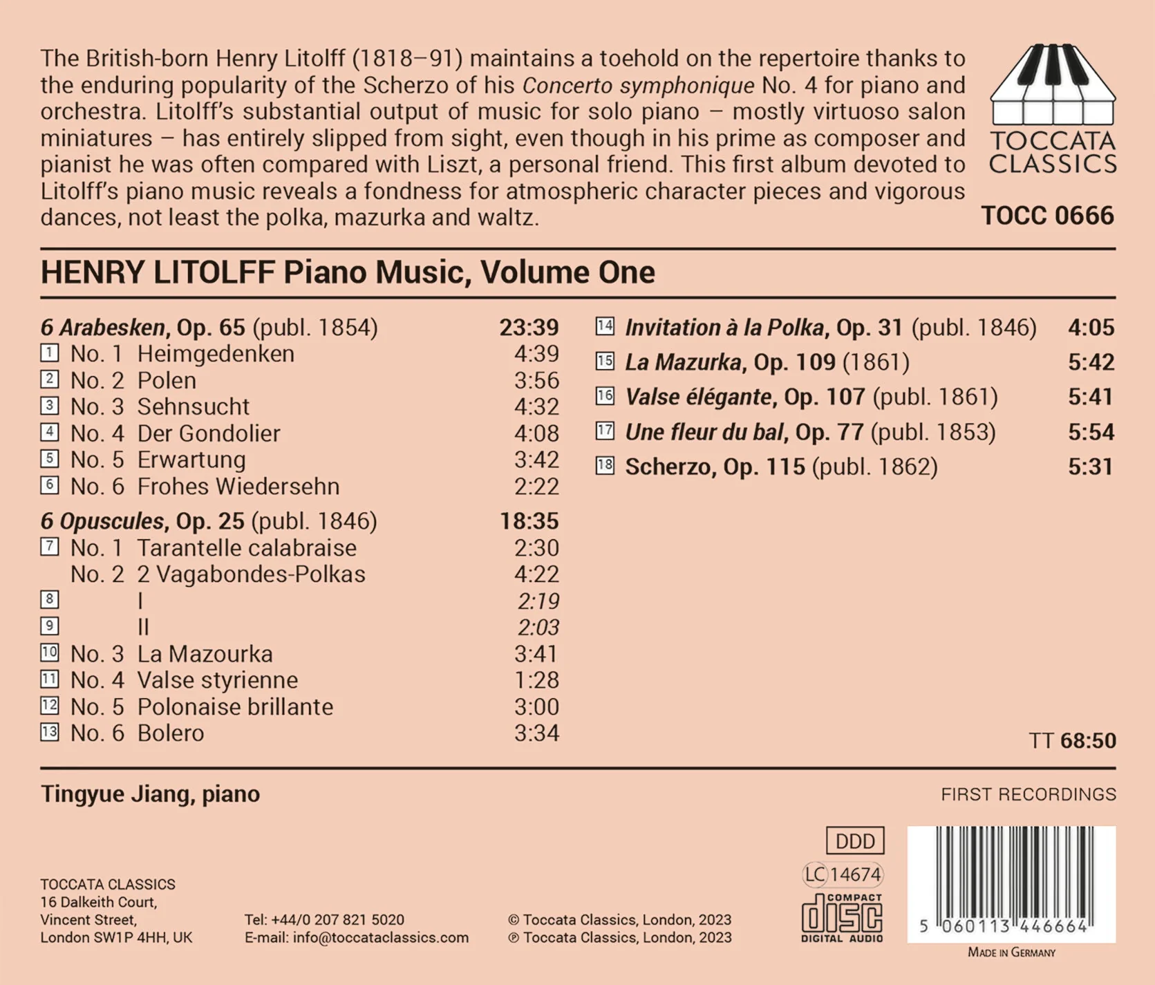 Litolff: Piano Music, Vol. 1 / Jiang - Image 2