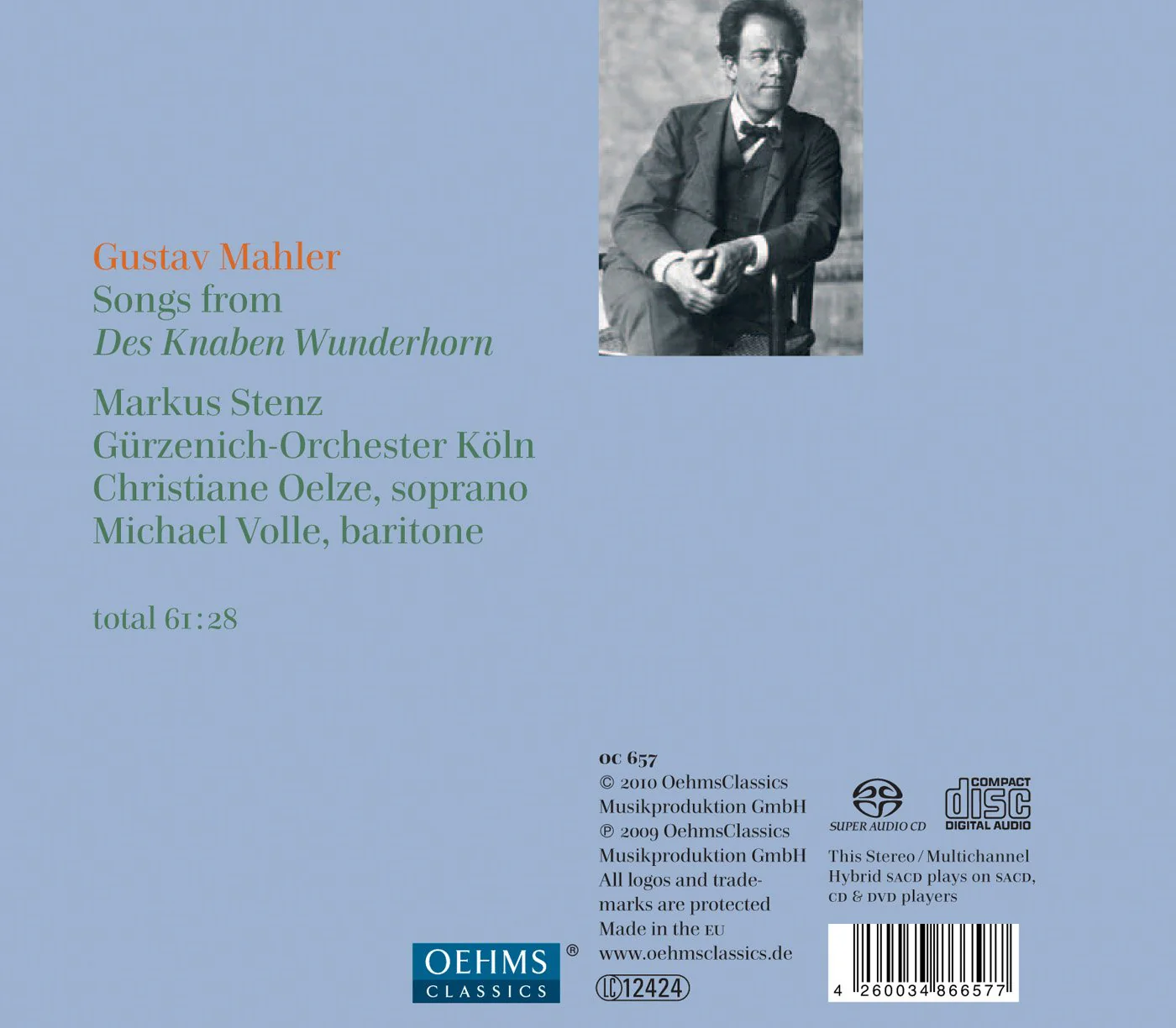 Mahler: Des Knaben Wunderhorn / Oelze, Volle, Stenz - Image 2