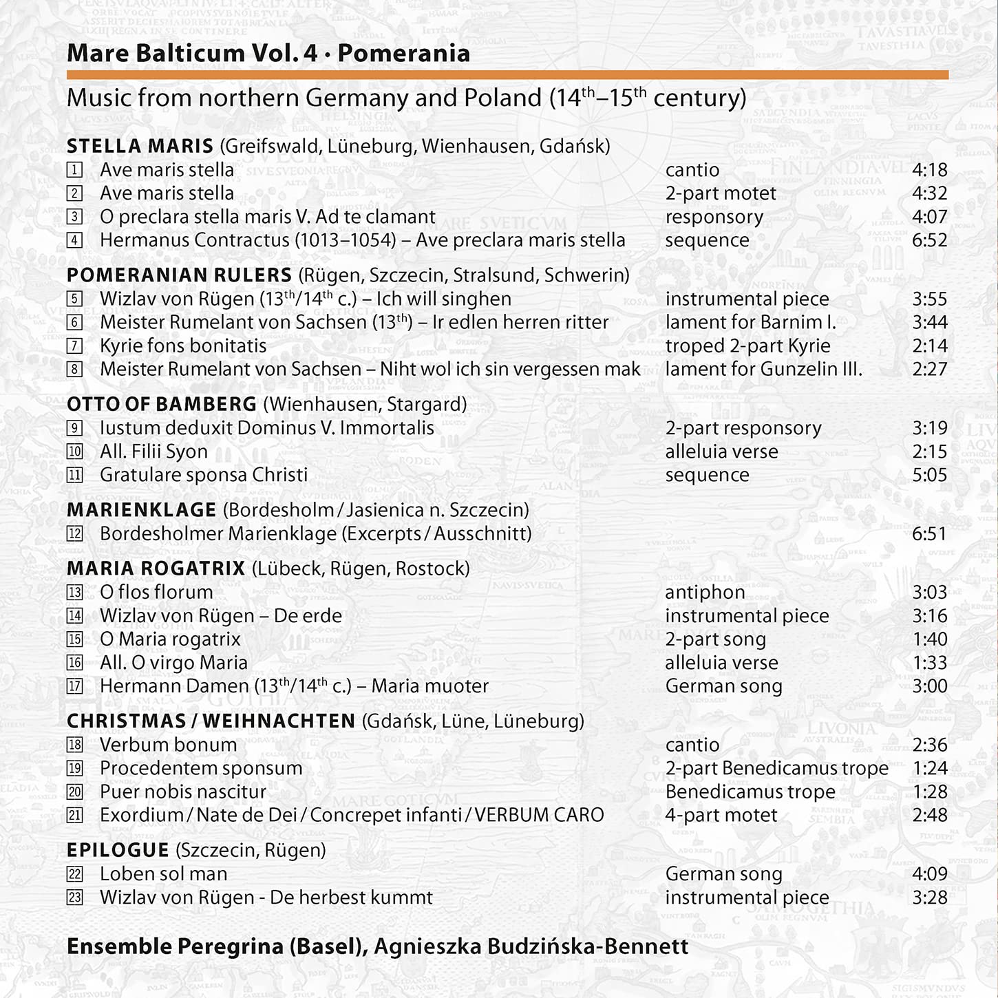 Budzinska-Bennett: Mare Balticum, Vol. 4: Pomerania / Ensemble Peregrina - Image 2