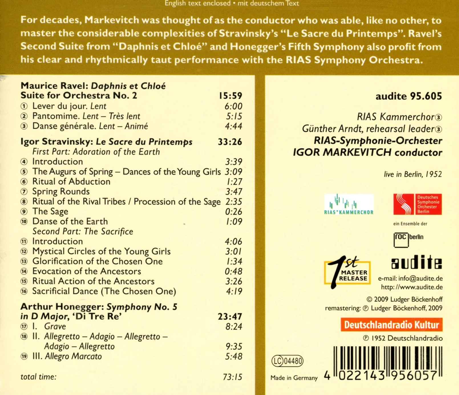 Markevitch Conducts Ravel, Stravinsky & Honegger - Image 2