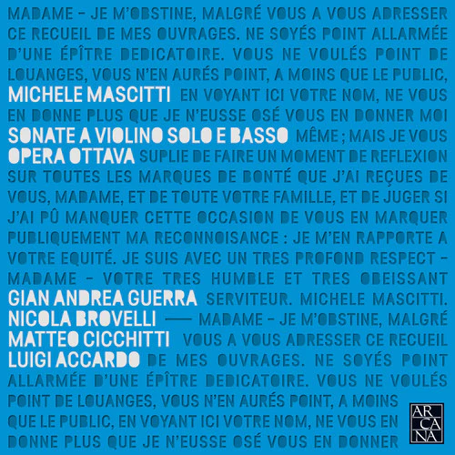 Mascitti: Sonate a violino solo e basso, Opera Ottava / Guerra, Brovell, Cicchitti, Accardo
