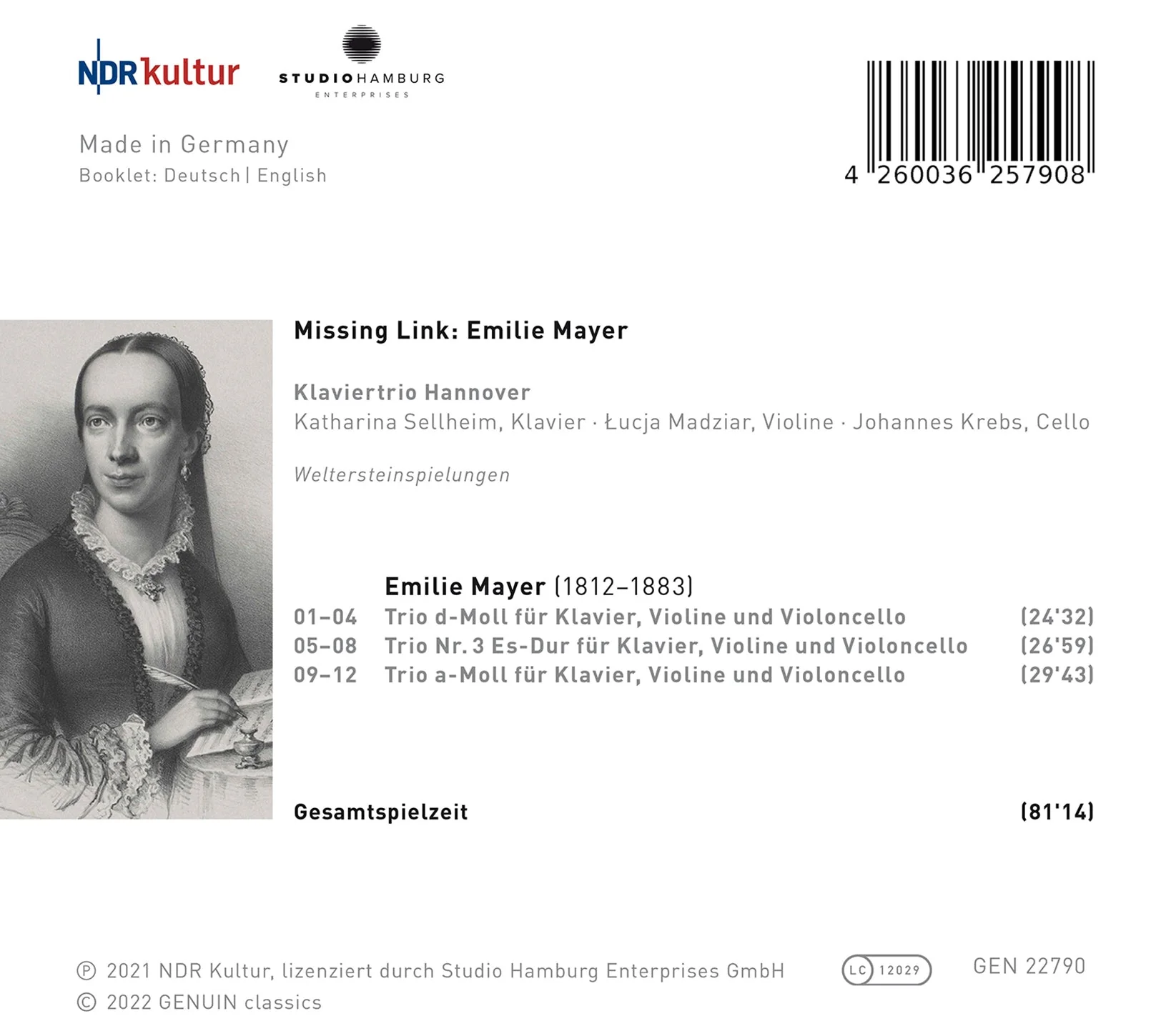 Emilie Mayer: Missing Link - World Premiere Recordings / Hanover Piano Trio - Image 2