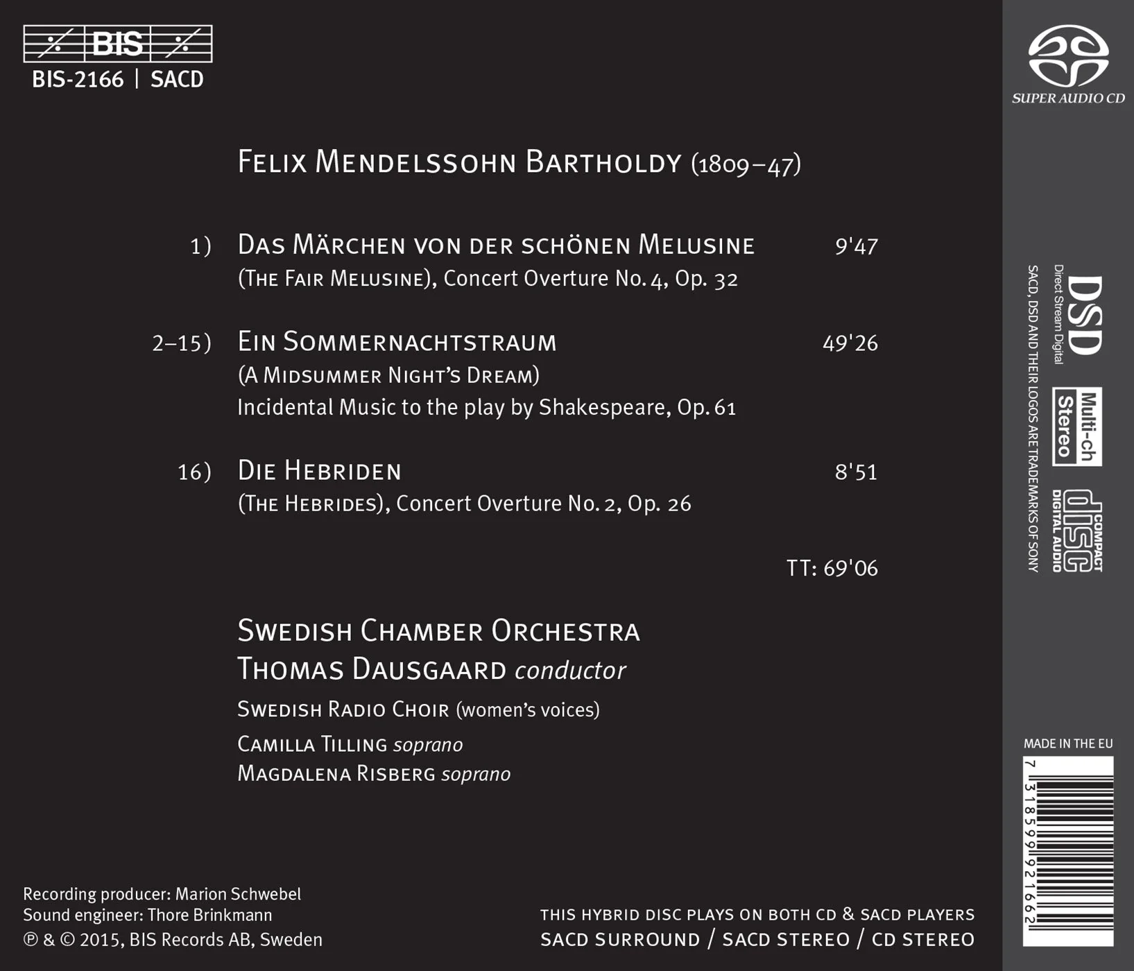 Mendelssohn: A Midsummer Night's Dream / Dausgaard, Swedish Chamber Orchestra - Image 2