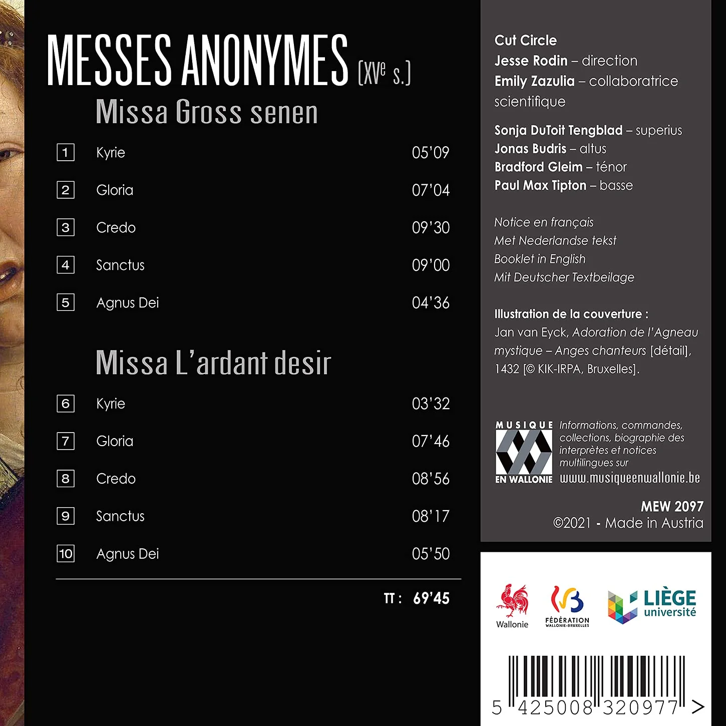 Messes anonymes: Missa Gross senen - Missa L'ardant desir / Rodin, Cut Circle - Image 2