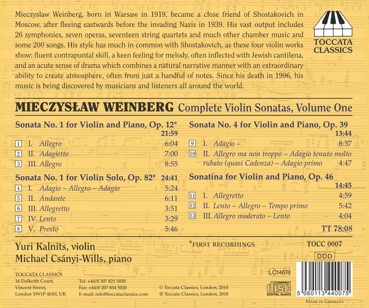 Weinberg: Complete Violin Sonatas, Vol. 1 - Image 2