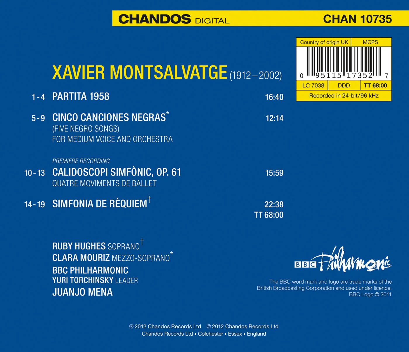 Montsalvatge: Orchestral Works / Mena, BBC Symphony - Image 2