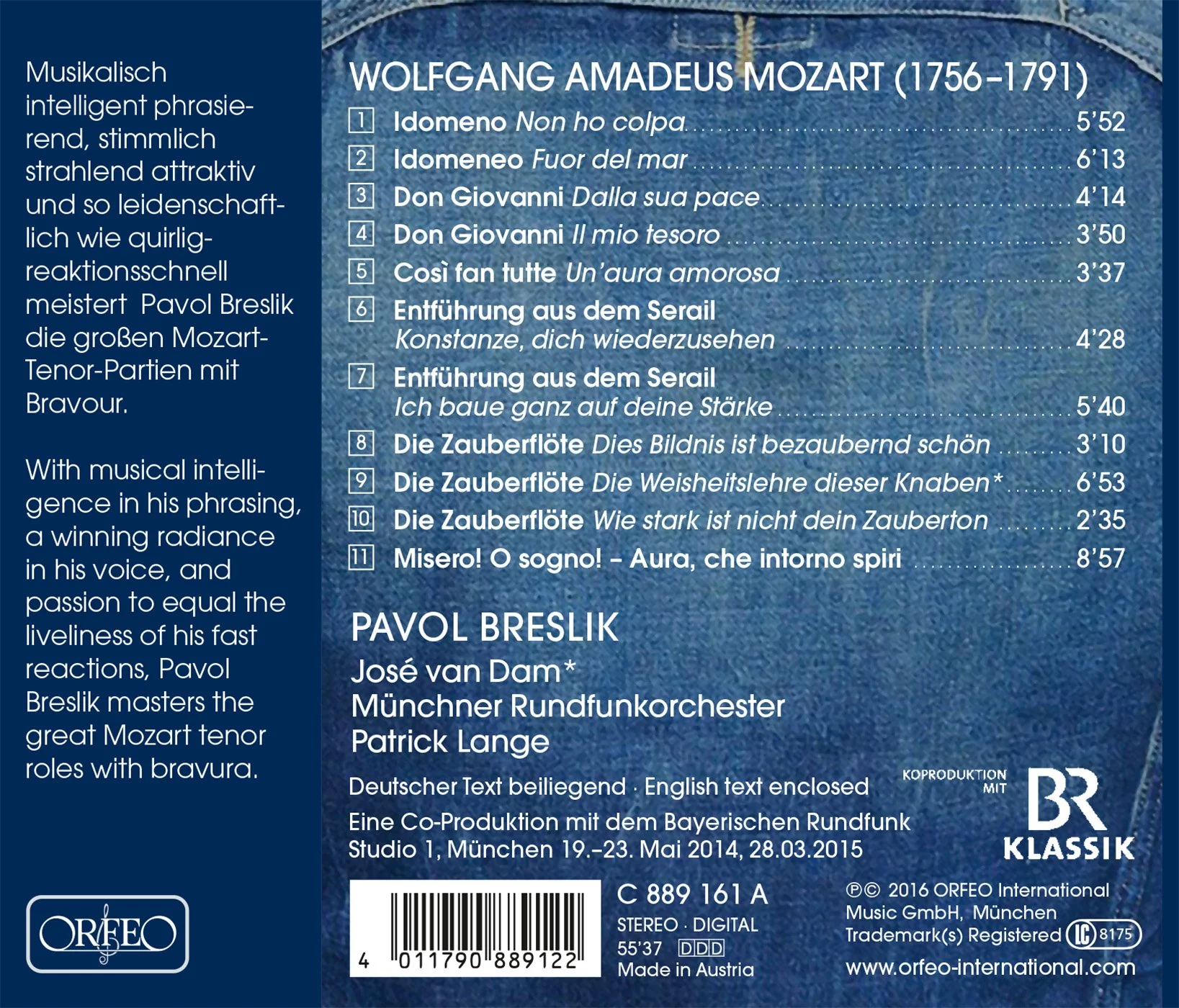 Mozart: Arias / Breslik, Lange, Munich Radio Orchestra - Image 2