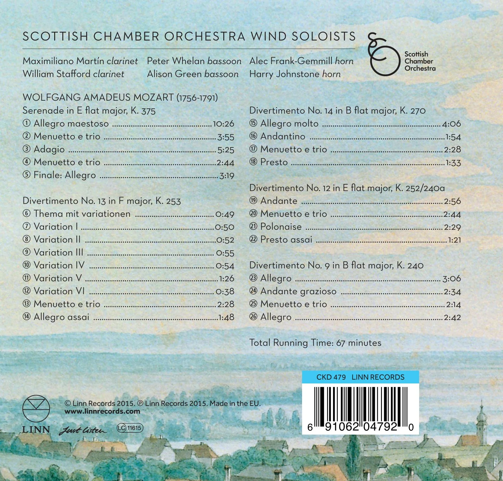 Mozart: Divertimenti / Scottish Chamber Orchestra Wind Soloists - Image 2