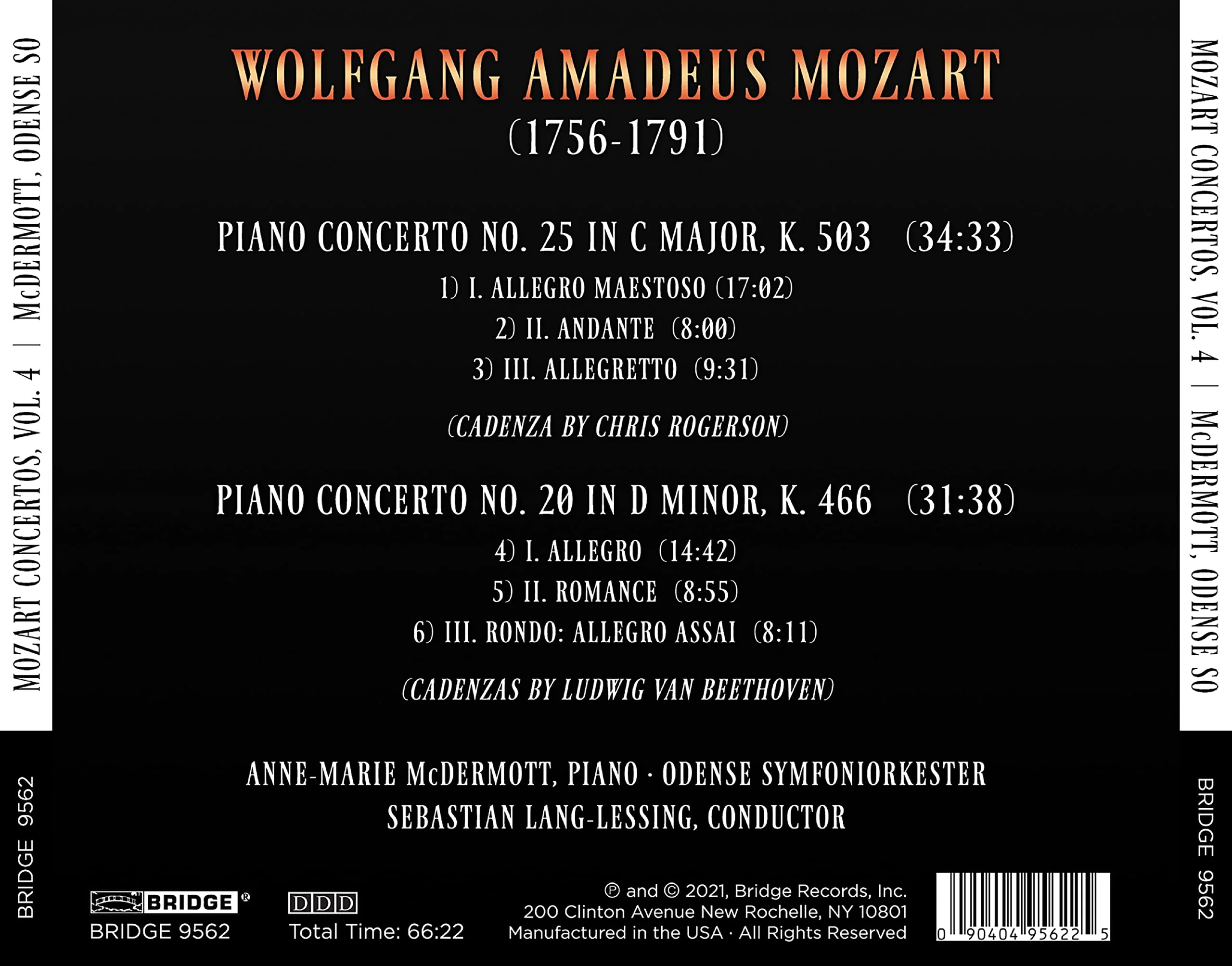 Mozart: Piano Concertos, Vol. 4 /  McDermott, Lang-Lessing, Odense Symphony Orchestra - Image 2