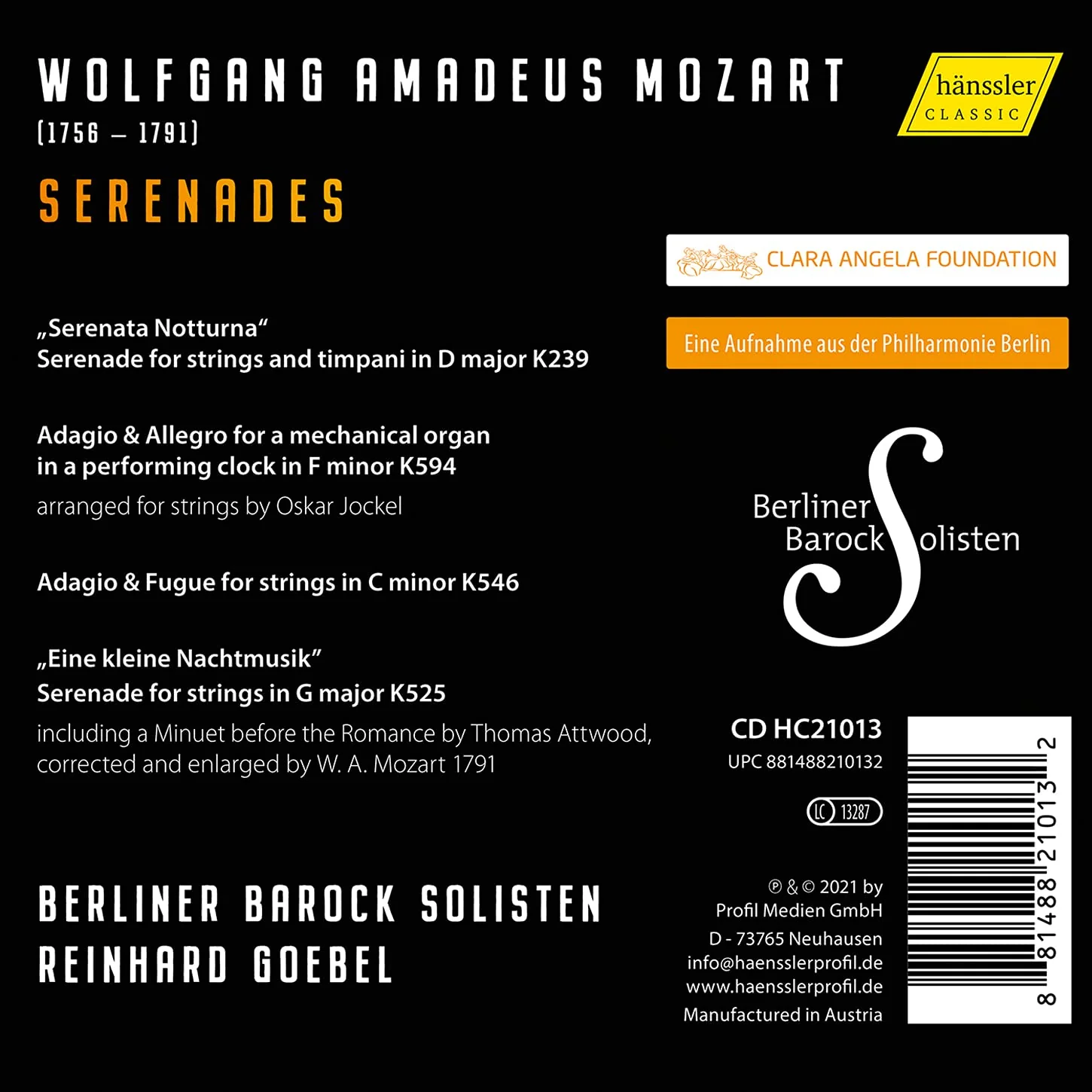 Mozart: Serenades / Berlin Baroque Soloists, Goebel - Image 2