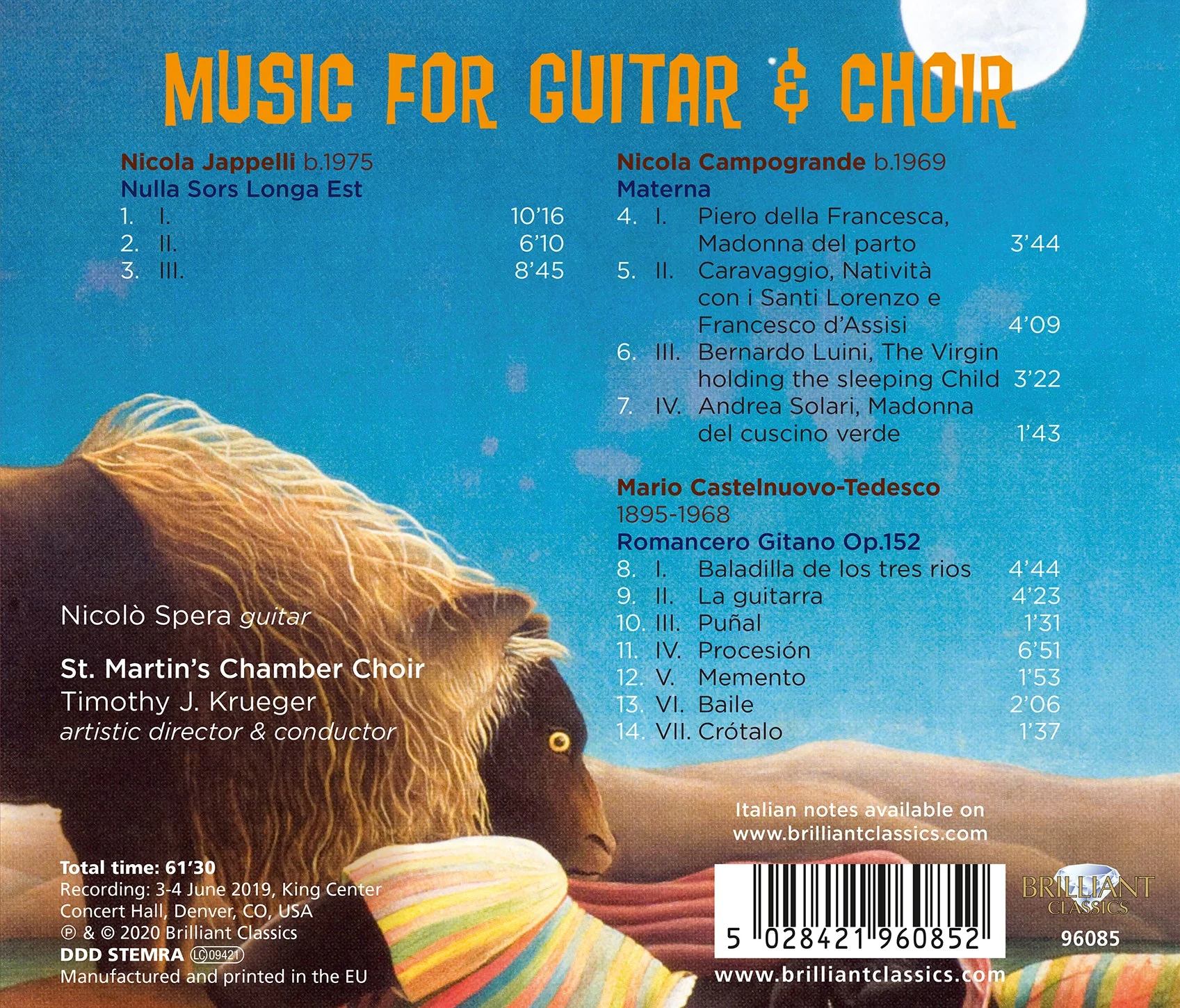 Music for Guitar & Choir by Castelnuovo-Tedesco, Campogrande & Jappelli - Image 2