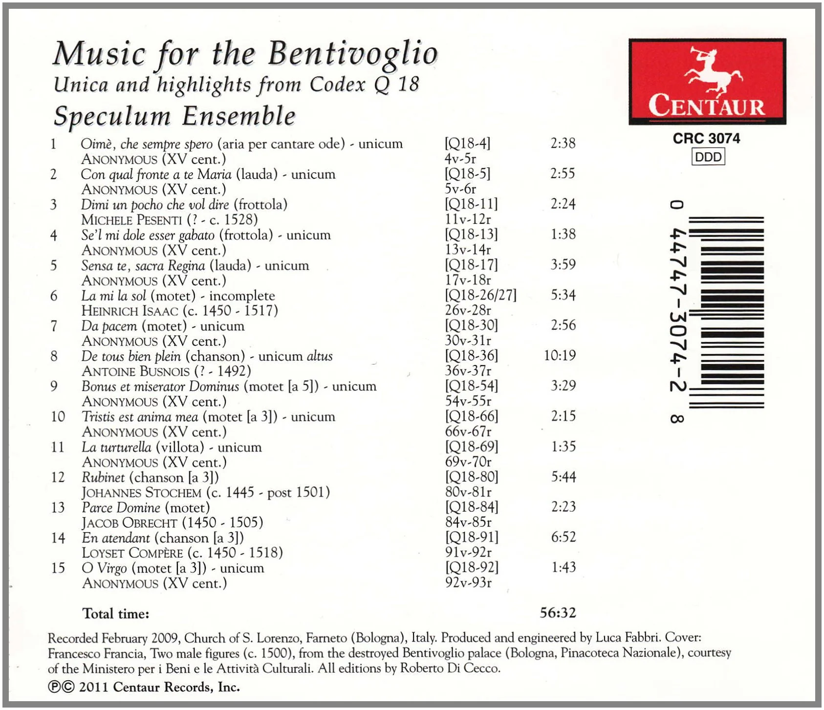 Music for the Bentivoglio: Unica and highlights from codex Q - Image 2