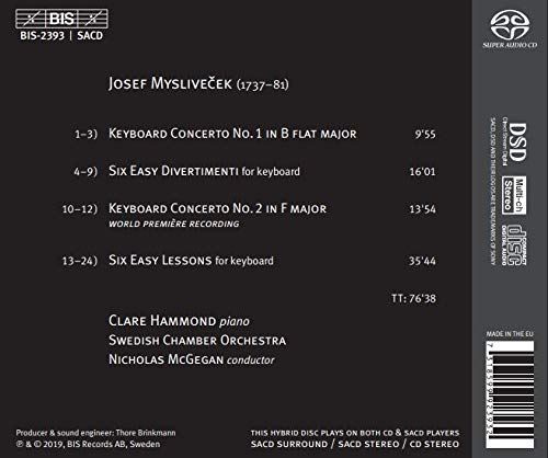 Myslivecek: Complete Music for Keyboard / Hammond, McGegan, Swedish Chamber Orchestra - Image 2