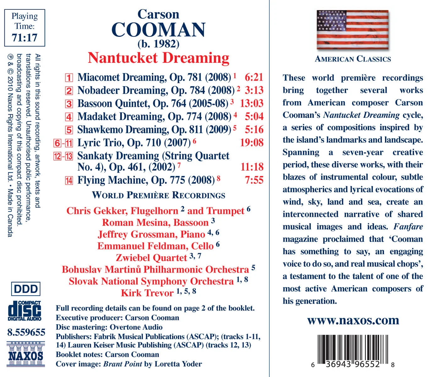 Nantucket Dreaming / Nobadeer Dreaming /
Bassoon Quintet / Madaket Dreaming /
Shawkemo Dreaming / Lyric Trio / Sankaty Dreaming
(String Quartet No. 4) / Flying Machine - Image 2